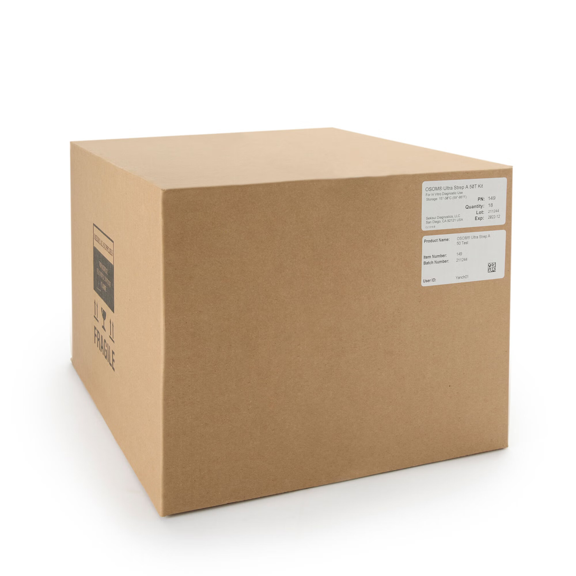 Sekisui Diagnostics - 149 Respiratory Test Kit OSOM® Ultra Strep A Test 50 Tests CLIA Waived