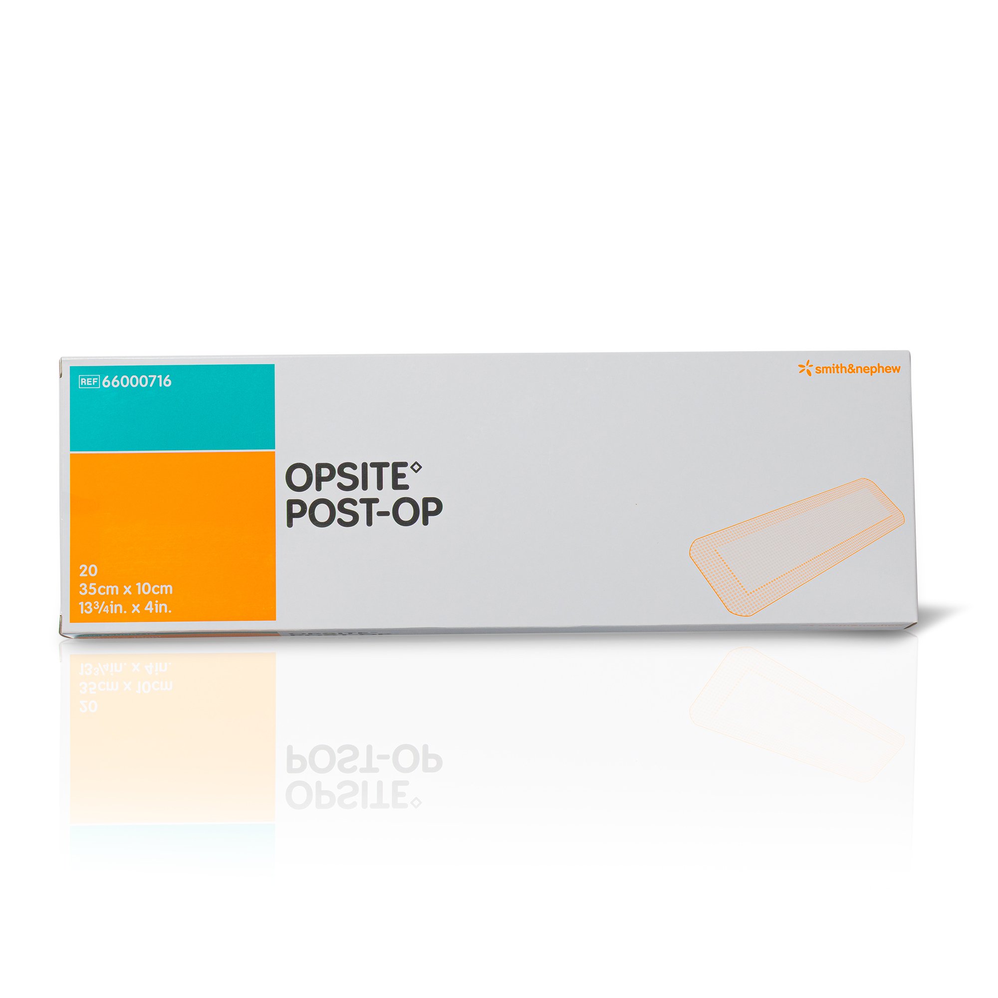 Smith & Nephew 66000716 - OpSite Post Op Transparent Film Dressing with Pad, 4 x 13-3/4 Inch - 1/Each, 20/Pack, 160/Case