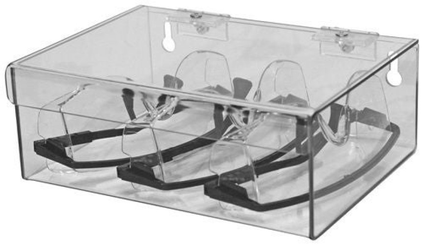 Bowman Manufacturing - CP-072 PPE Dispenser BOWMAN® Wall Mount 6 Pair Capacity Clear 3.45 X 6.91 X 9.25 Inch PETG Plastic
