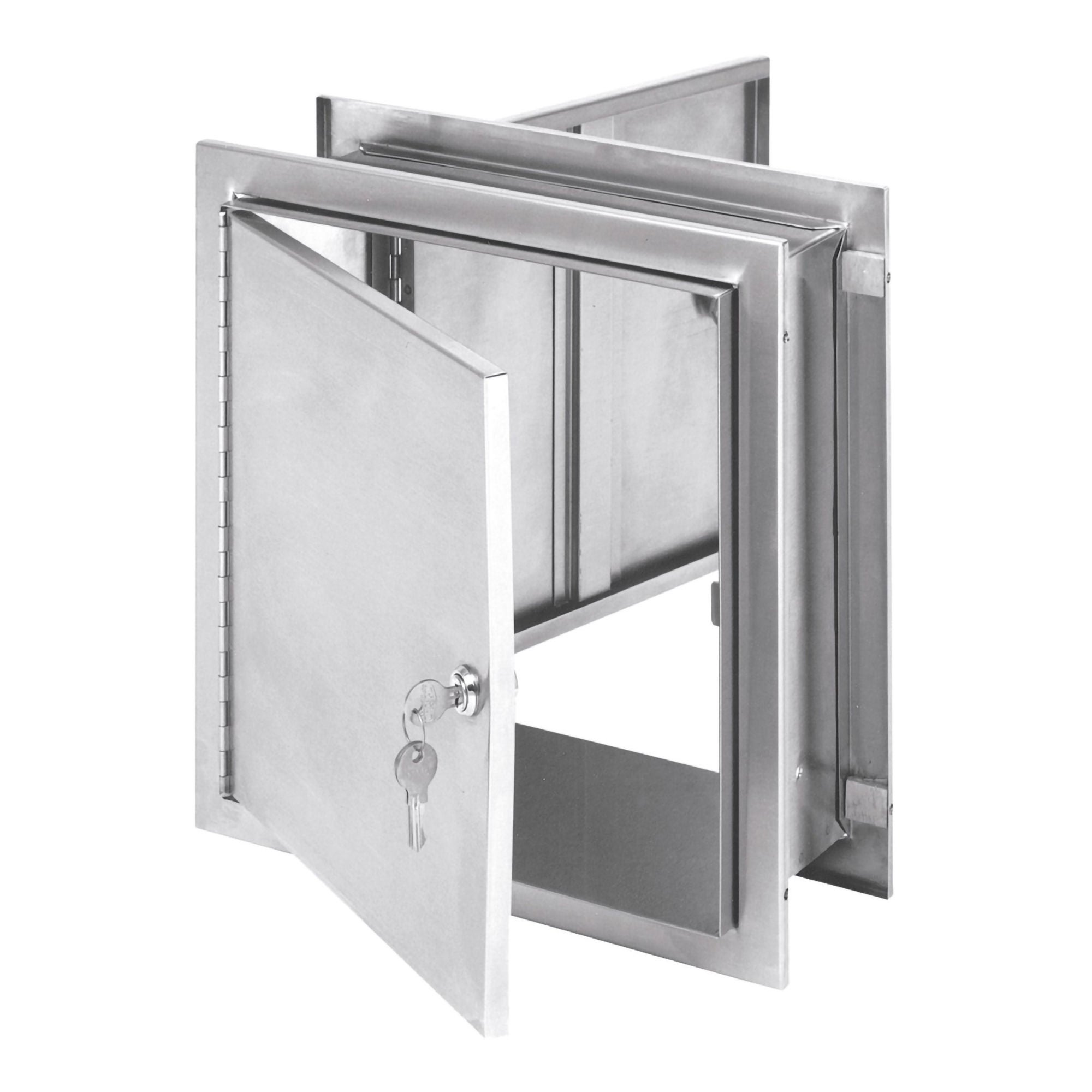 Omnimed - 181785 Specimen Pass-Thru Cabinet Beam® Wall Mount Stainless Steel Without Drawers Without Shelves Keyed Double Lock