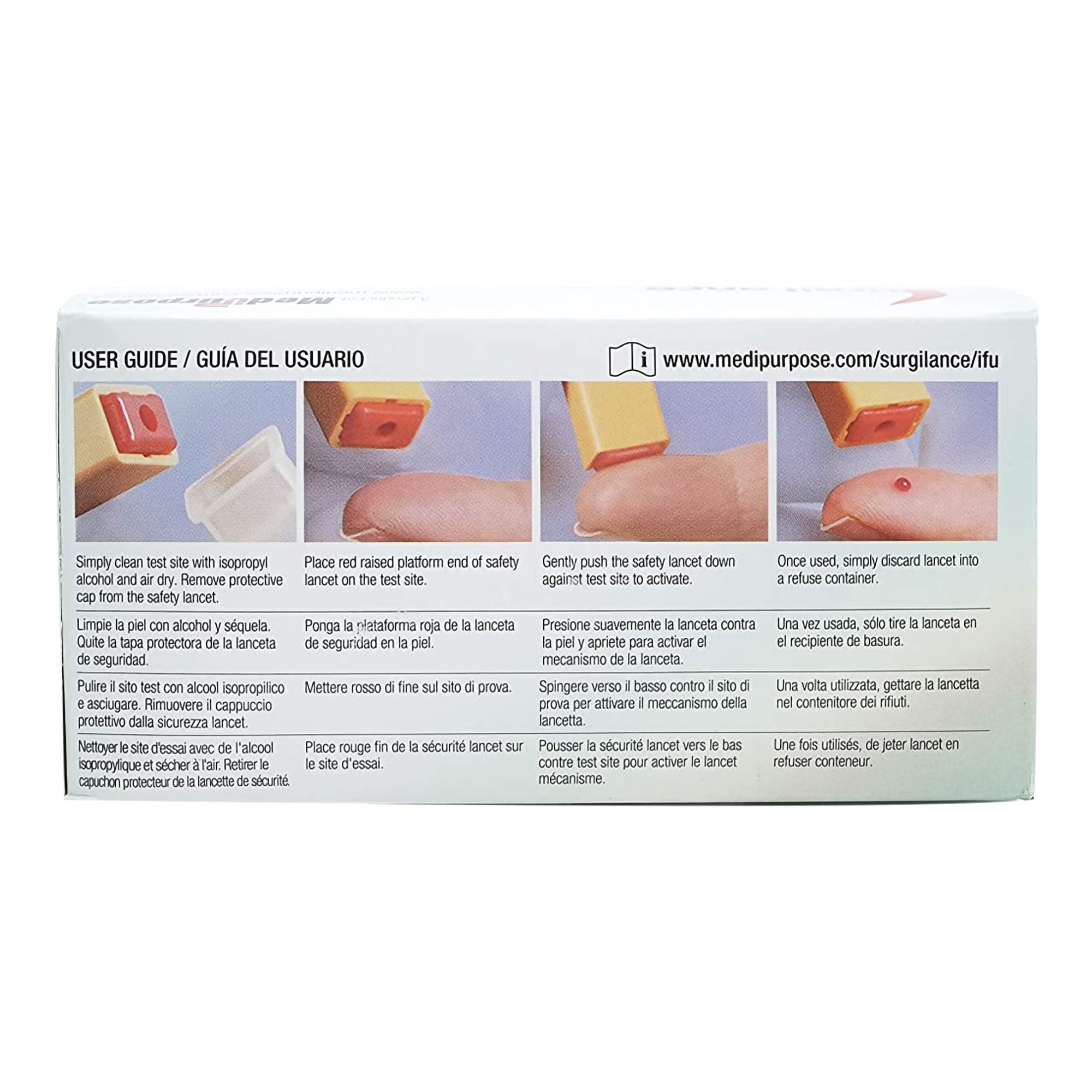 Medipurpose SLB250 - Surgilance® Safety Lancet for use with Microcollection Tubes - 100/Box, 1500/Case