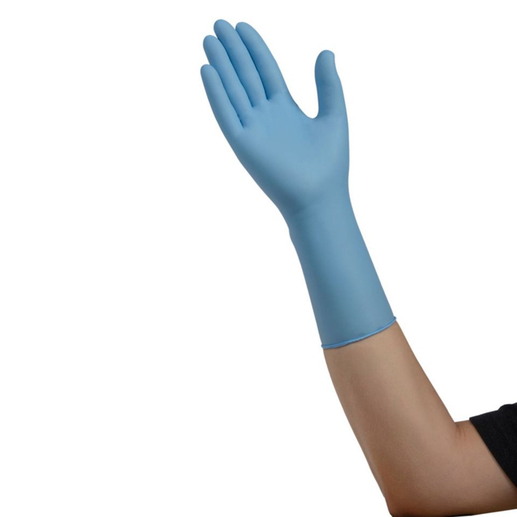 Cardinal - N8821 Exam Glove Flexam® Medium 50 per Box Sterile Single Nitrile Extended Cuff Length Textured Fingertips Blue Chemo Tested