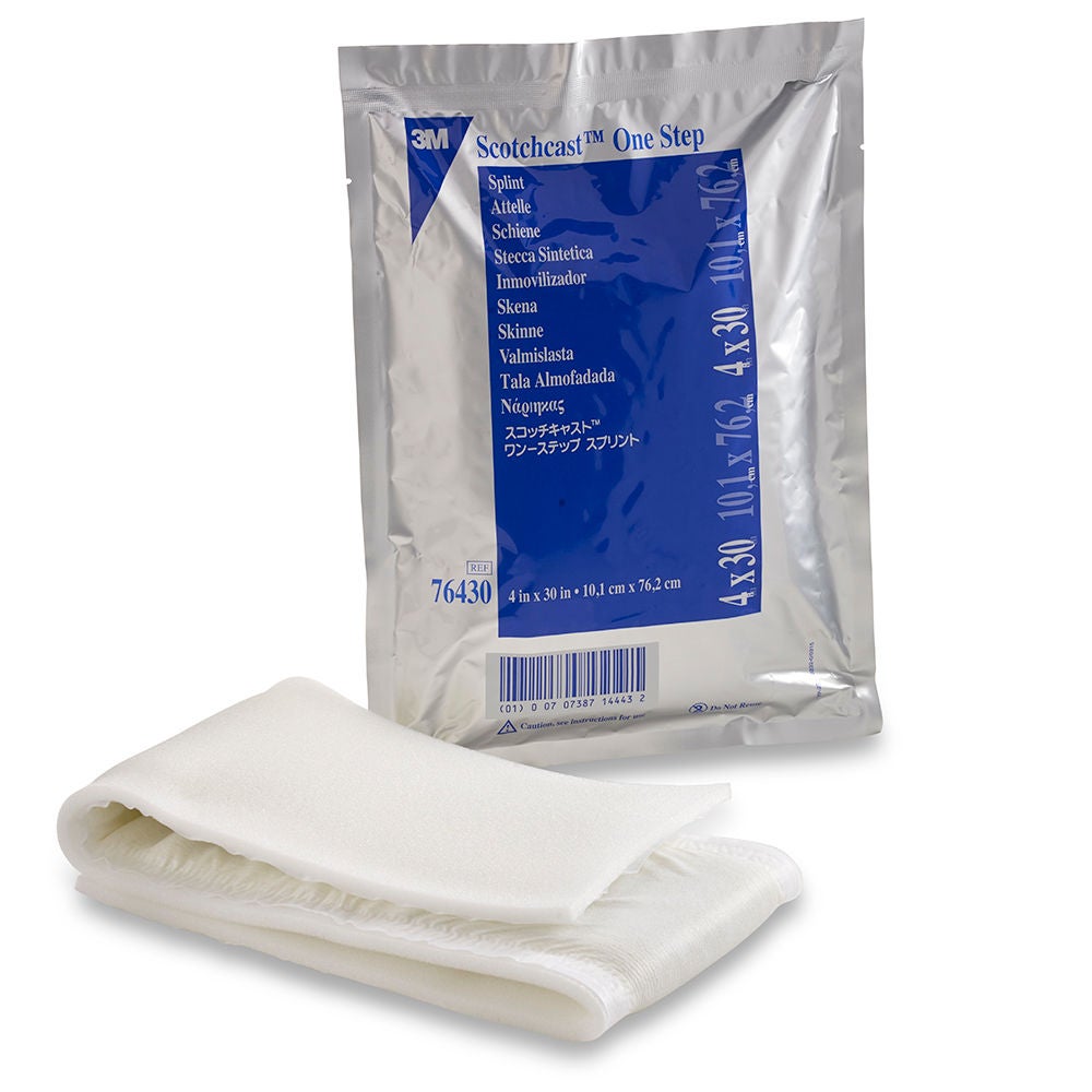 Solventum US LLC - 76430 Padded Precut Splint 3M™ Scotchcast™ One-Step 4 X 30 Inch Fiberglass / Foam White