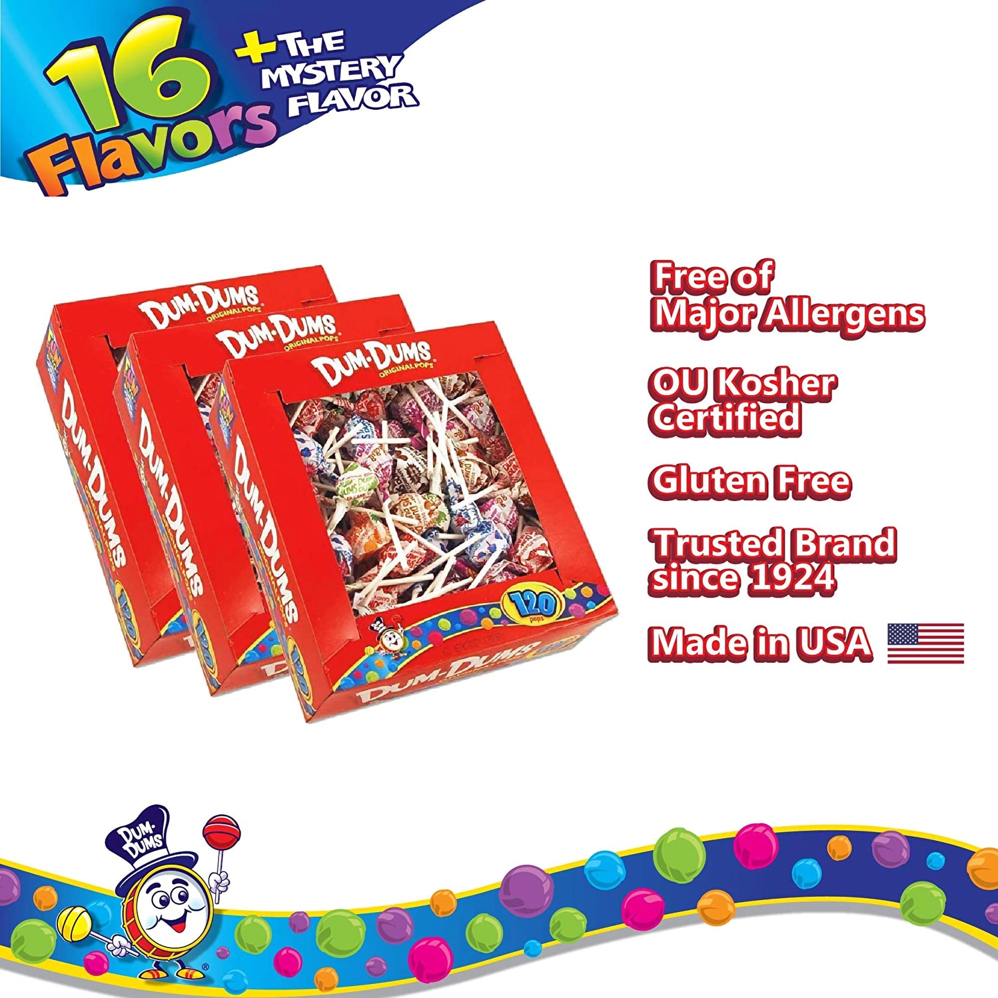 Spangler Candy Company 00066 - Dum Dums® Lollipop - 120/Box, 2160/Case