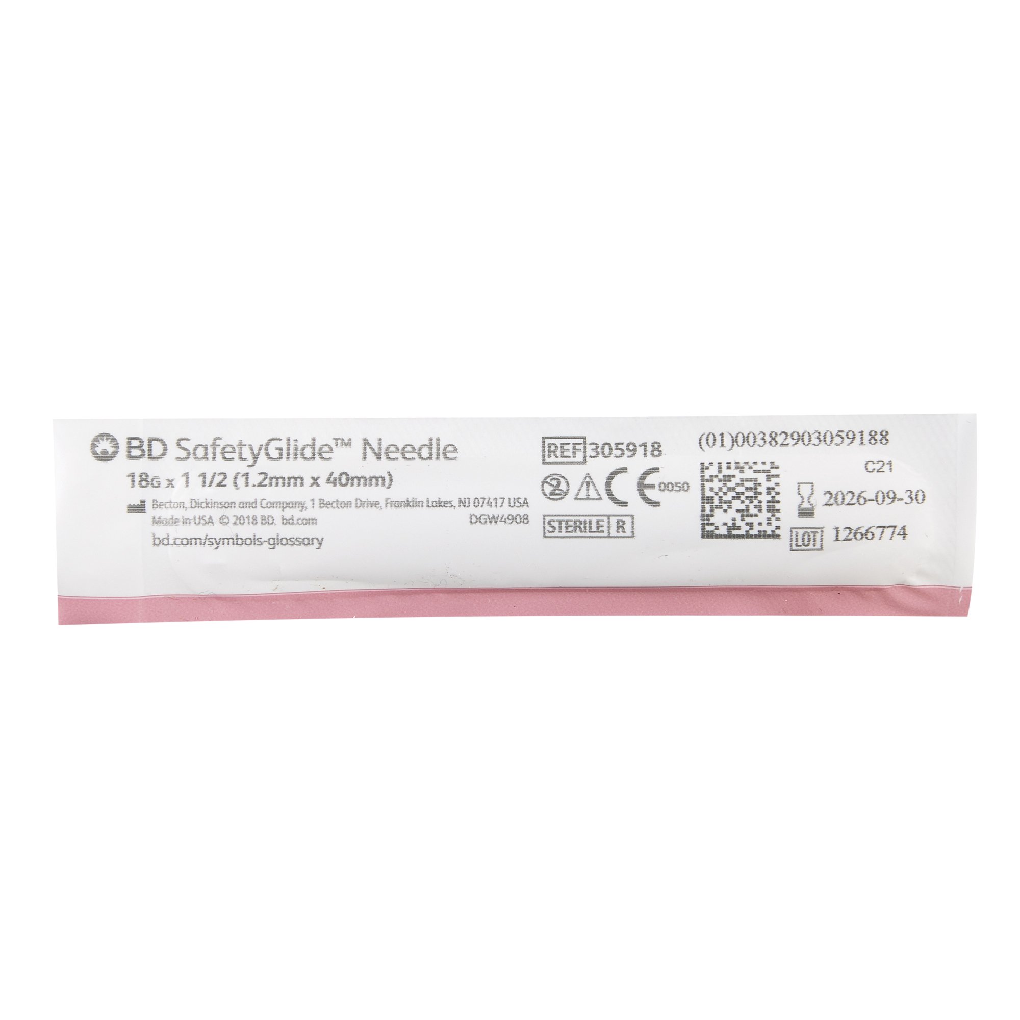 SafetyGlide Safety Hypodermic Needle 305918 by BD