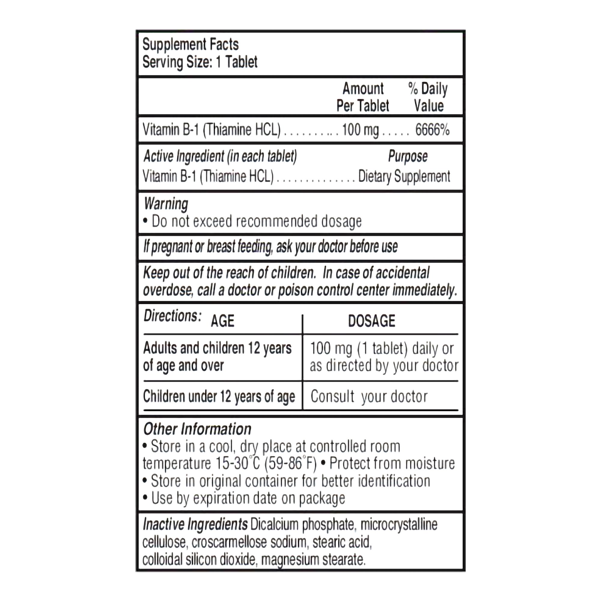 Marlex Pharmaceutical 10135013201 - Marlex Vitamin B-1 Supplement - 1/Bottle