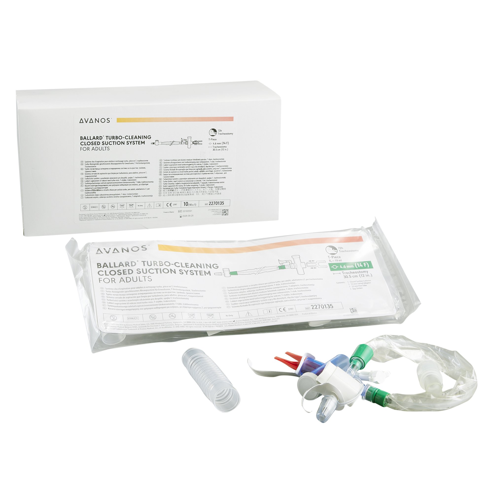 Sun Med - 2270135 Halyard Ballard® Turbo-Cleaning Closed Suction Catheter