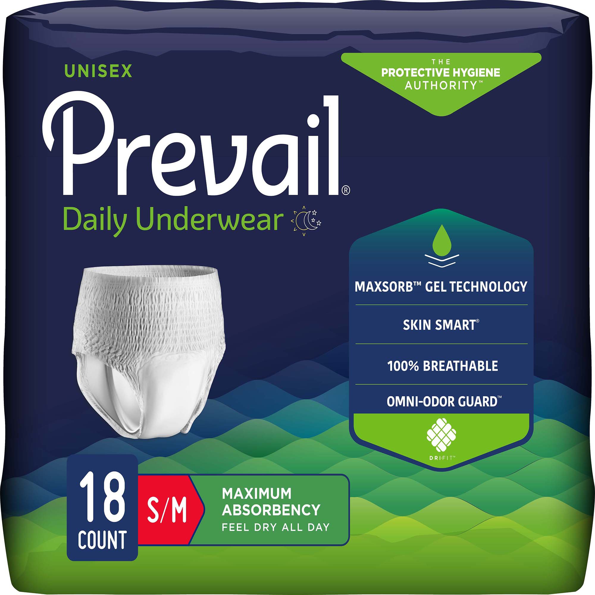 First Quality Products LLC PVS-512 - Prevail® Maximum Absorbent Underwear, Small / Medium - 18/Pack, 72/Case