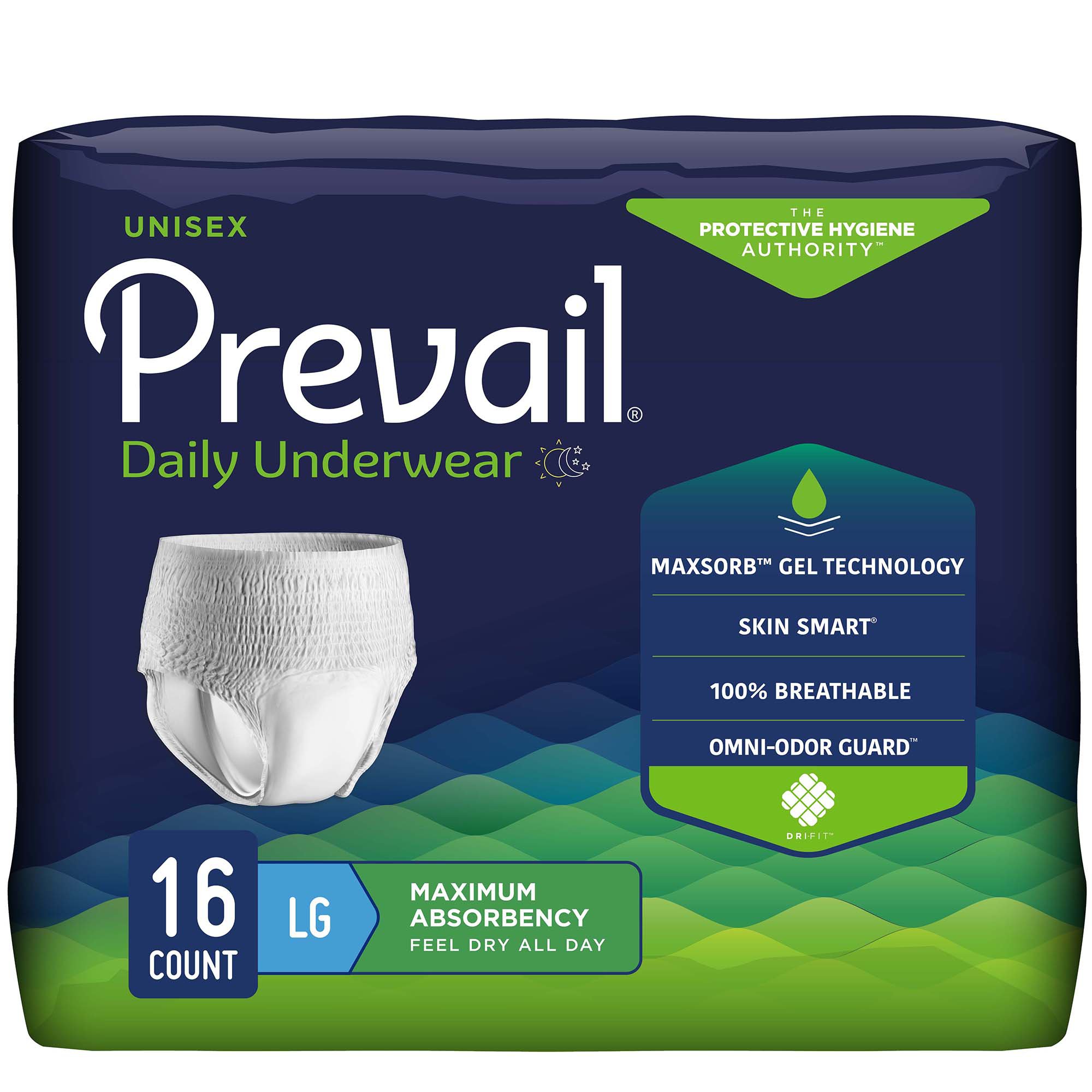 First Quality Products LLC PVS-513 - Prevail® Maximum Absorbent Underwear, Large - 16/Pack, 64/Case