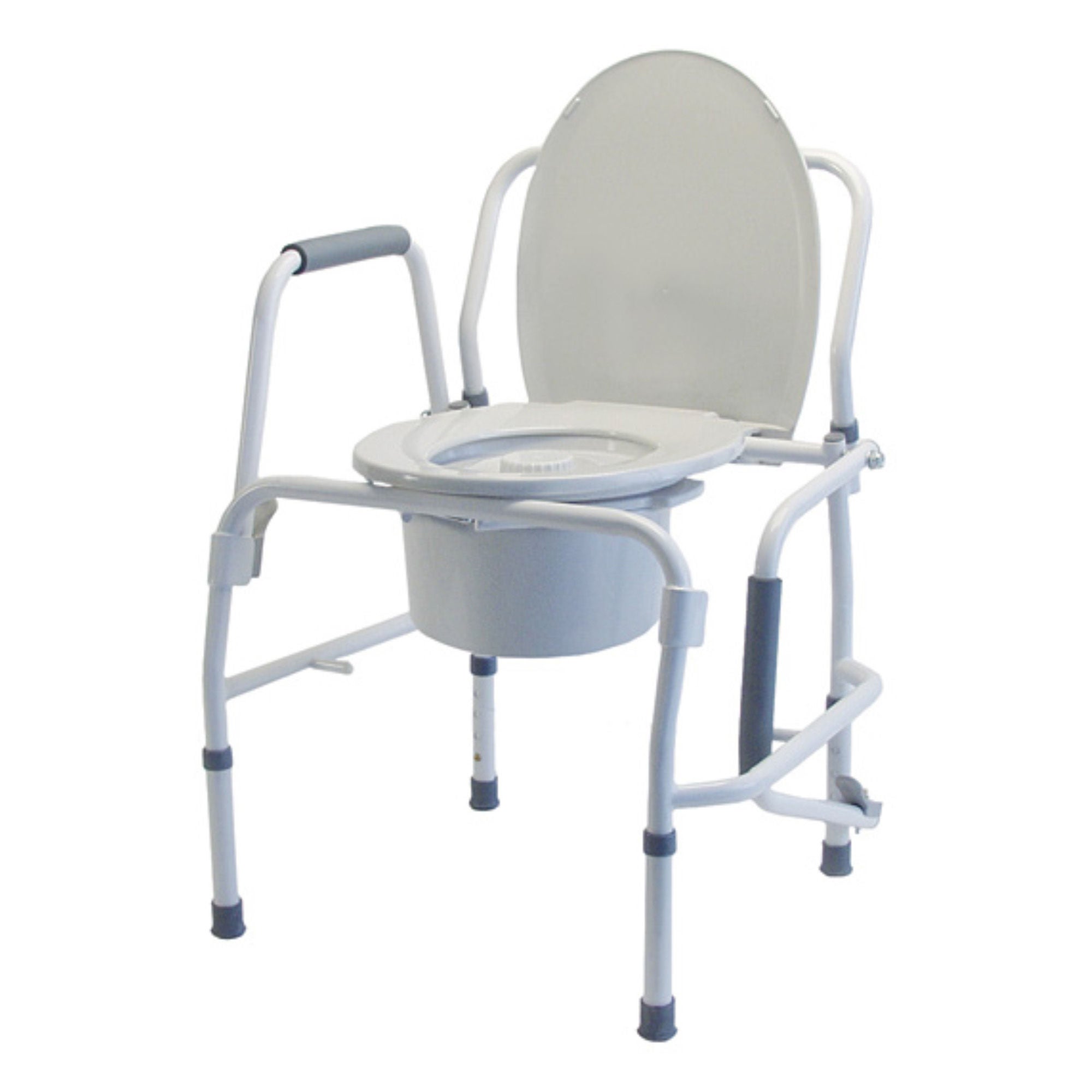 Graham-Field - 6433A 3-in-1 Commode Chair Lumex® Silver Collection Drop Arms Steel Frame Removable Backrest 14 Inch Seat Width 300 lbs. Weight Capacity