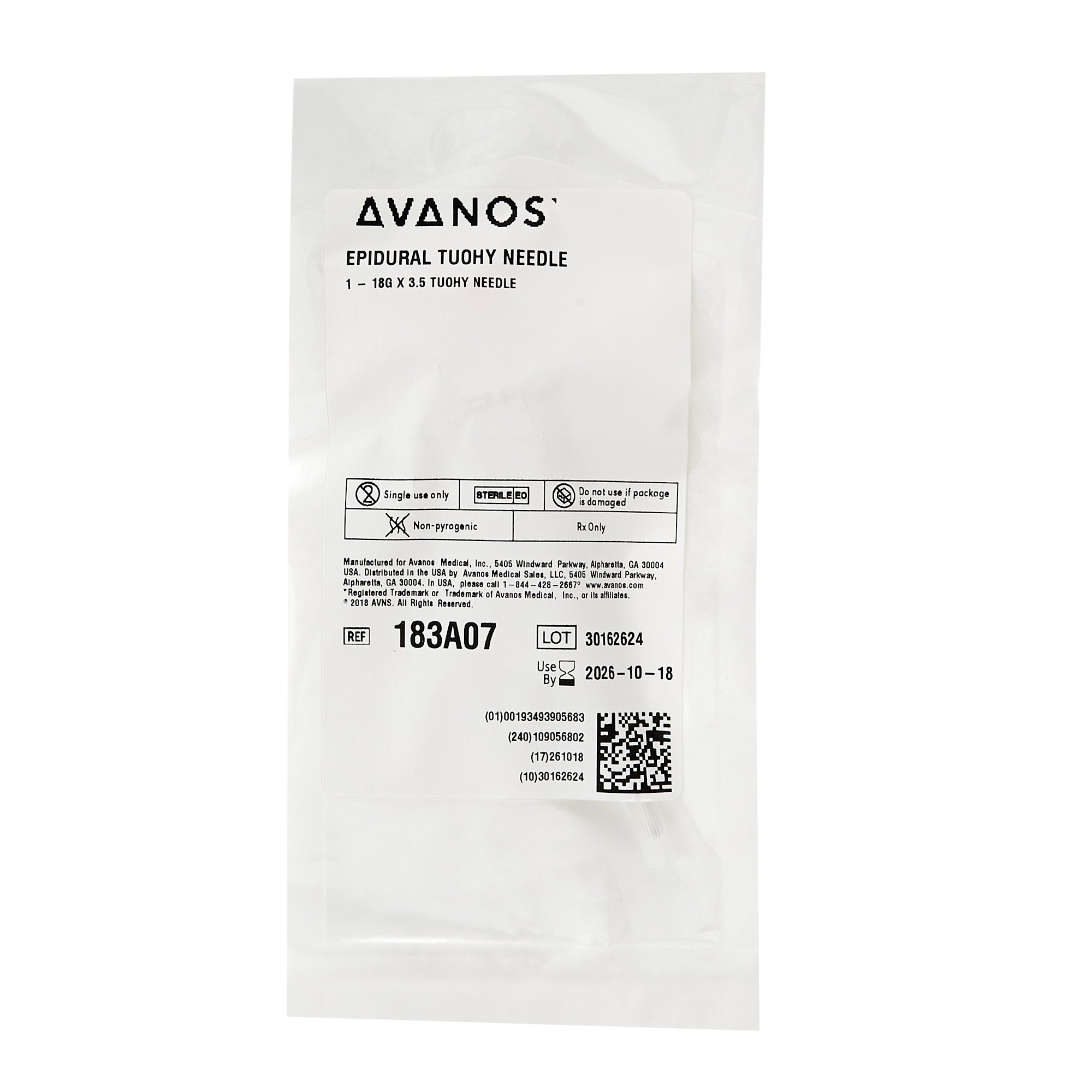 AVANOS Epidural Needle 183A07 by Avanos Medical Sales