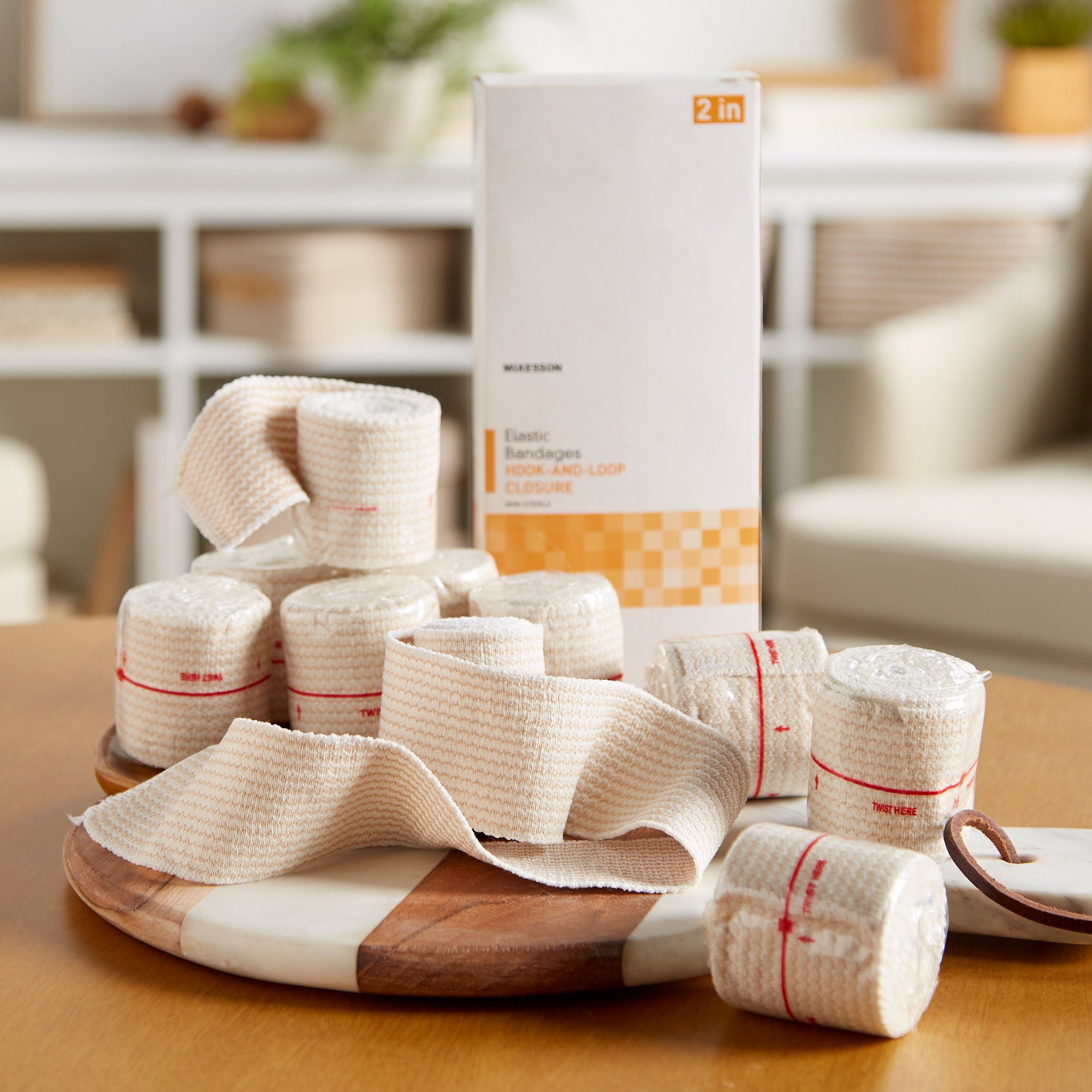 McKesson Brand 16-1033-2 - McKesson hook-and-loop closure Elastic Bandage, 2 Inch x 5 Yard - 1/Roll, 10/Box, 50/Case