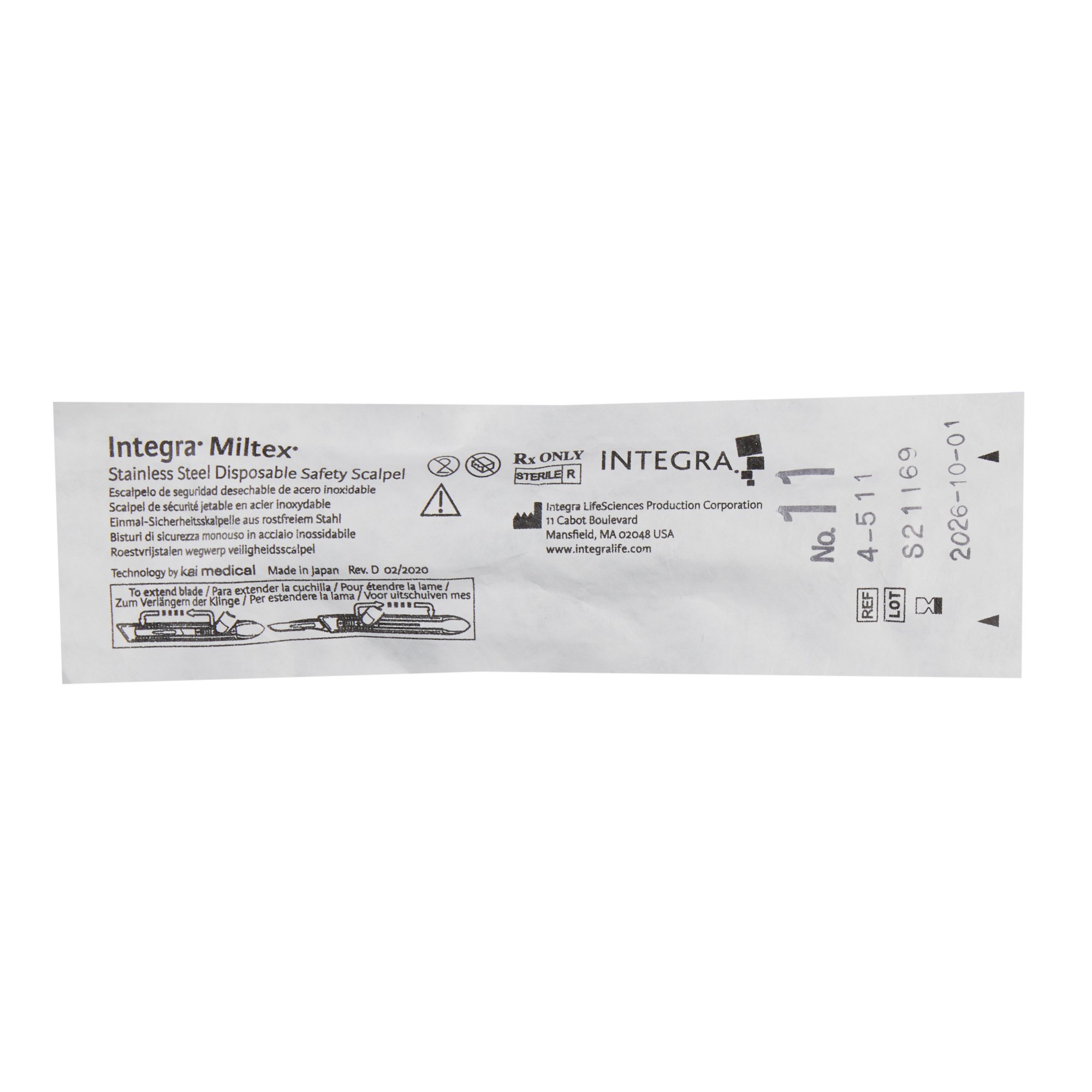 Miltex Safety Scalpel 4-511 by Integra Lifesciences