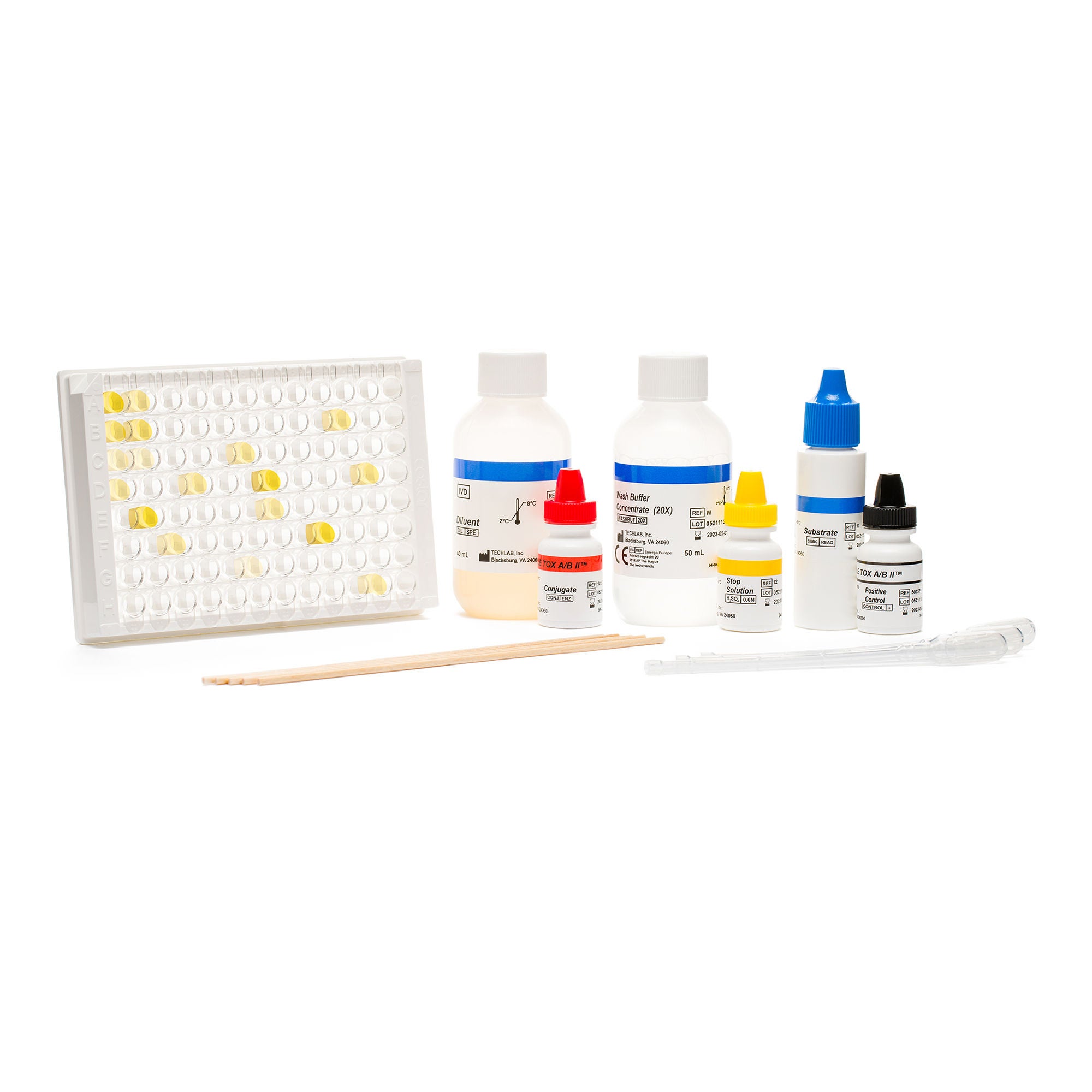TECHLAB Inc - 30397 Digestive Test Kit TechLab® C. Difficile Tox A/B II™ Clostridium Difficile (C. Diff) Toxins A and B 96 Tests CLIA Non-Waived