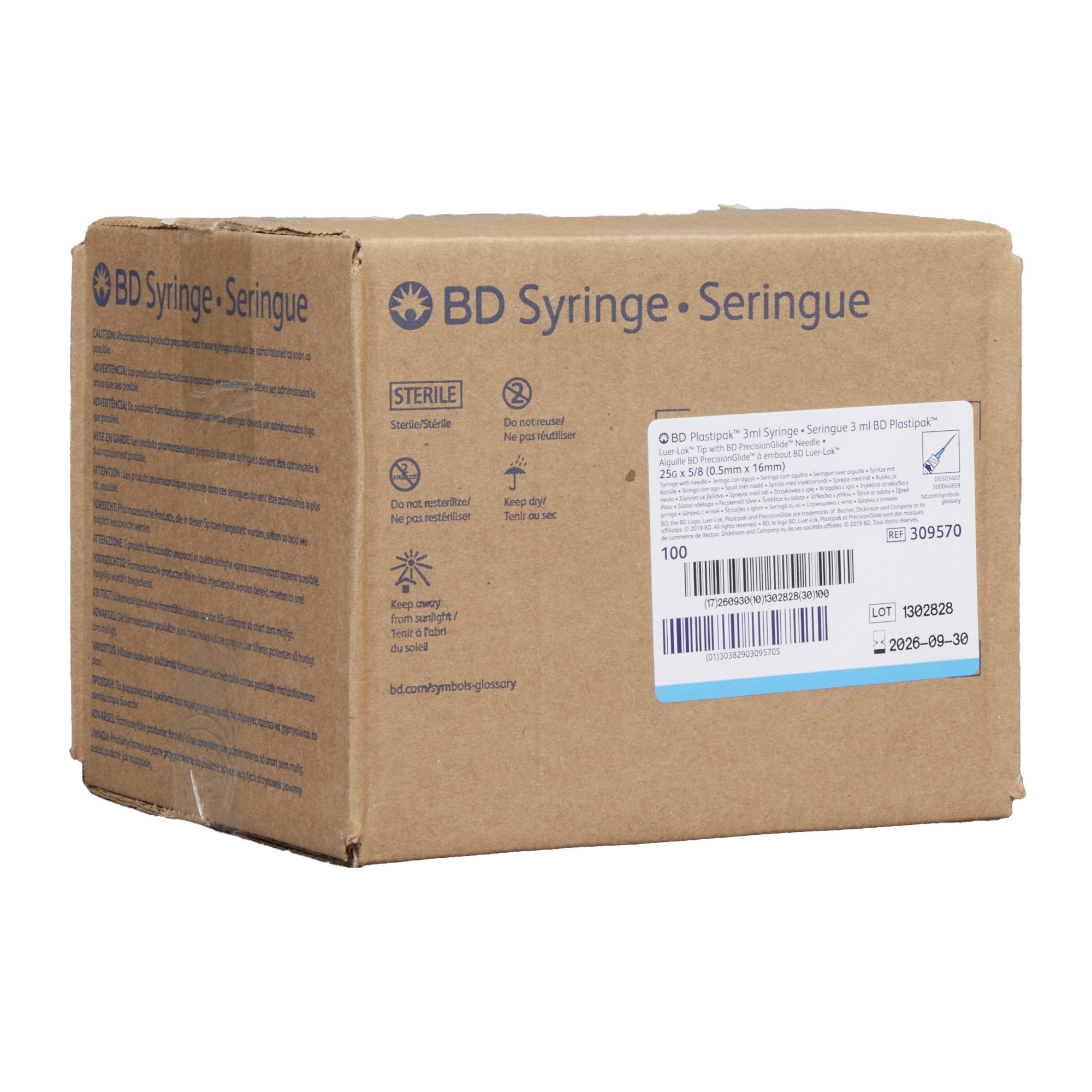PrecisionGlide Standard Hypodermic Syringe with Needle 309570 by BD