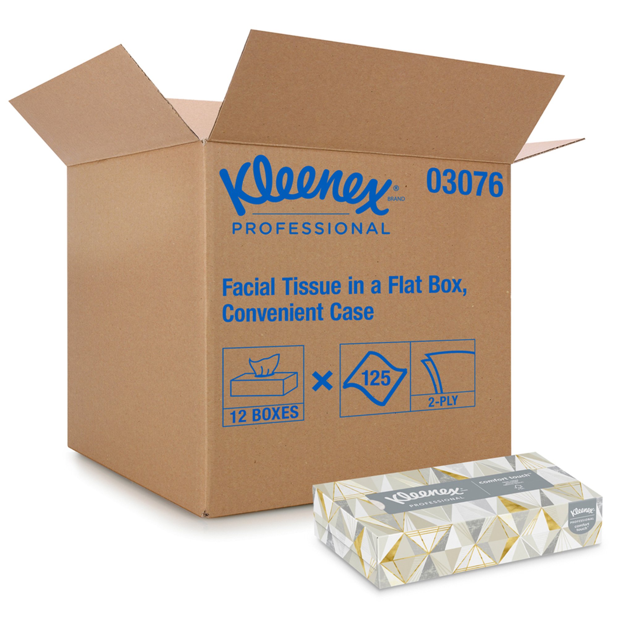 Kimberly Clark 03076 - Kleenex® Facial Tissue, White, 8.4 x 8.6 Inch - 1/Box, 12/Case