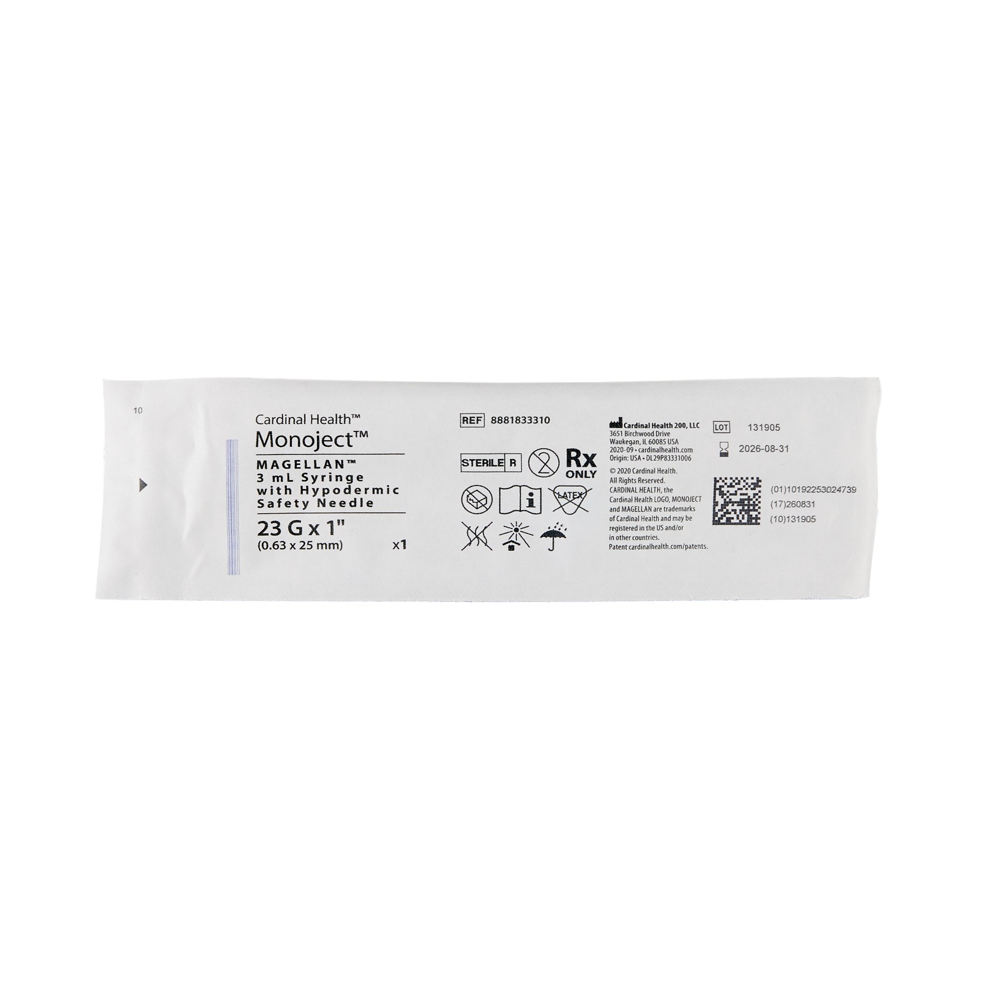Cardinal - 8881833310 Magellan™ 3 mL Syringe with Hypodermic Needle