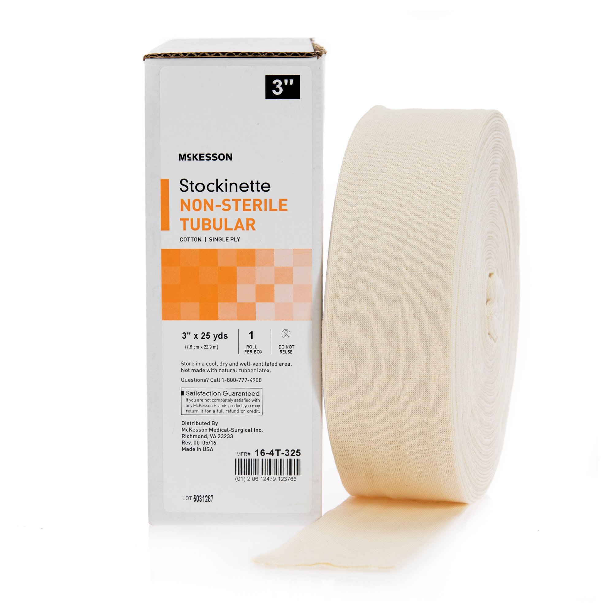 McKesson Brand 16-4T-325 - McKesson Beige Cotton Tubular Stockinette, 3 Inch x 25 Yard - 1/Roll, 12/Case