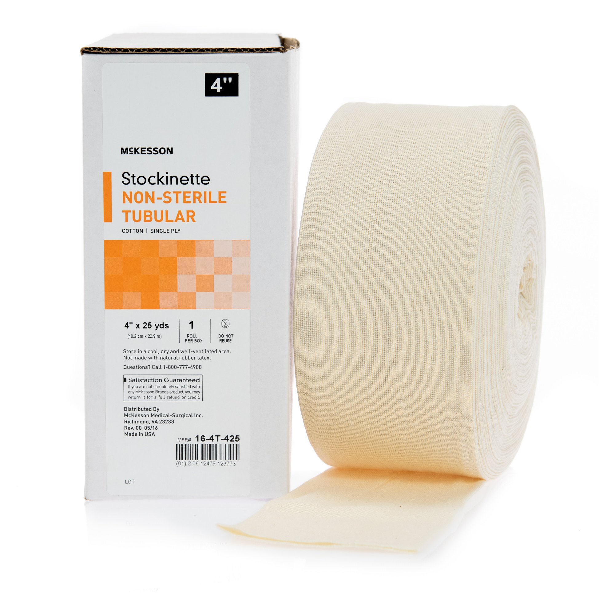 McKesson Brand 16-4T-425 - McKesson Beige Cotton Tubular Stockinette, 4 Inch x 25 Yard - 1/Each, 1/Roll, 10/Case