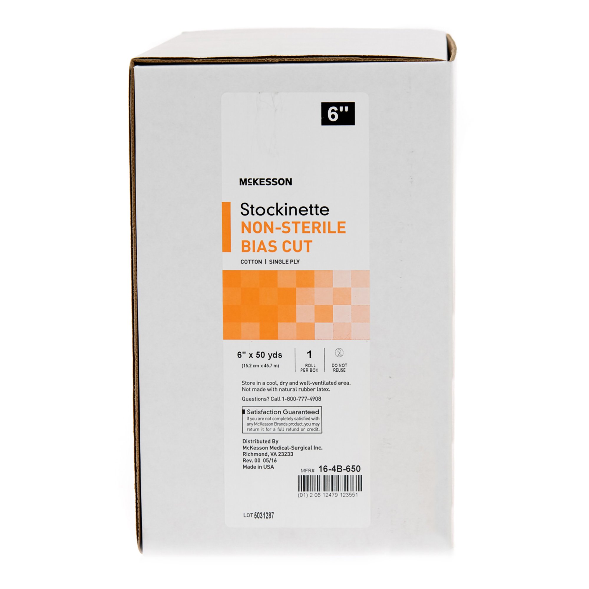 McKesson Brand 16-4B-650 - McKesson Bias Cut Stockinette, 6 Inch x 50 Yard - 1/Roll, 6/Case