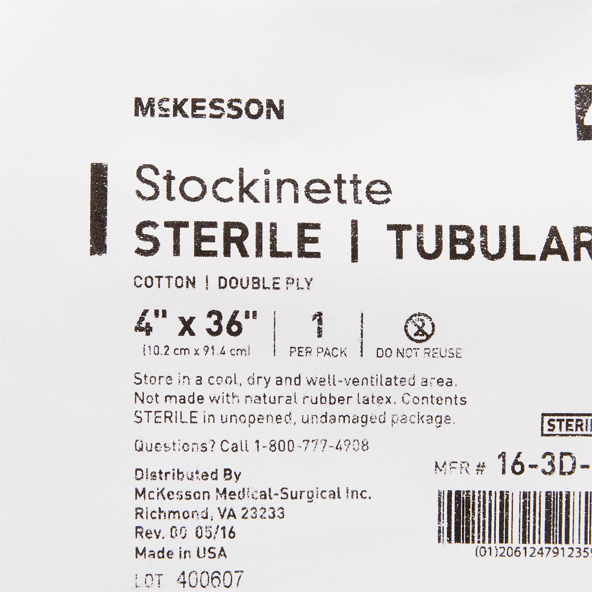 McKesson Brand 16-3D-436 - McKesson Beige Cotton Tubular Stockinette, 4 x 36 Inch - 1/Each, 24/Case