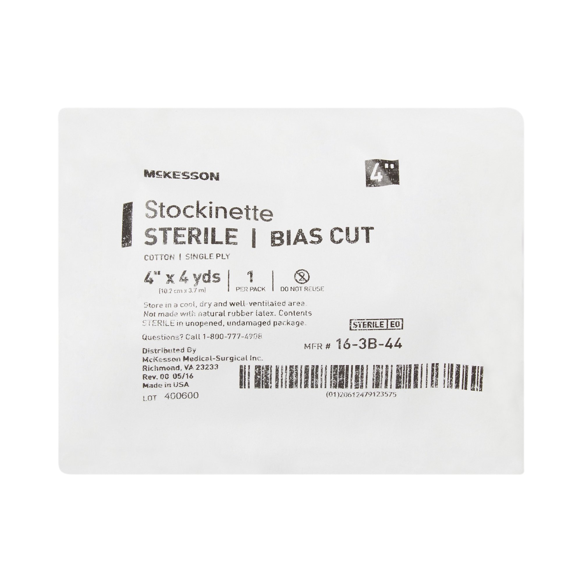 McKesson Brand 16-3B-44 - McKesson Bias Cut Stockinette, 4 Inch x 4 Yard - 1/Each, 20/Case