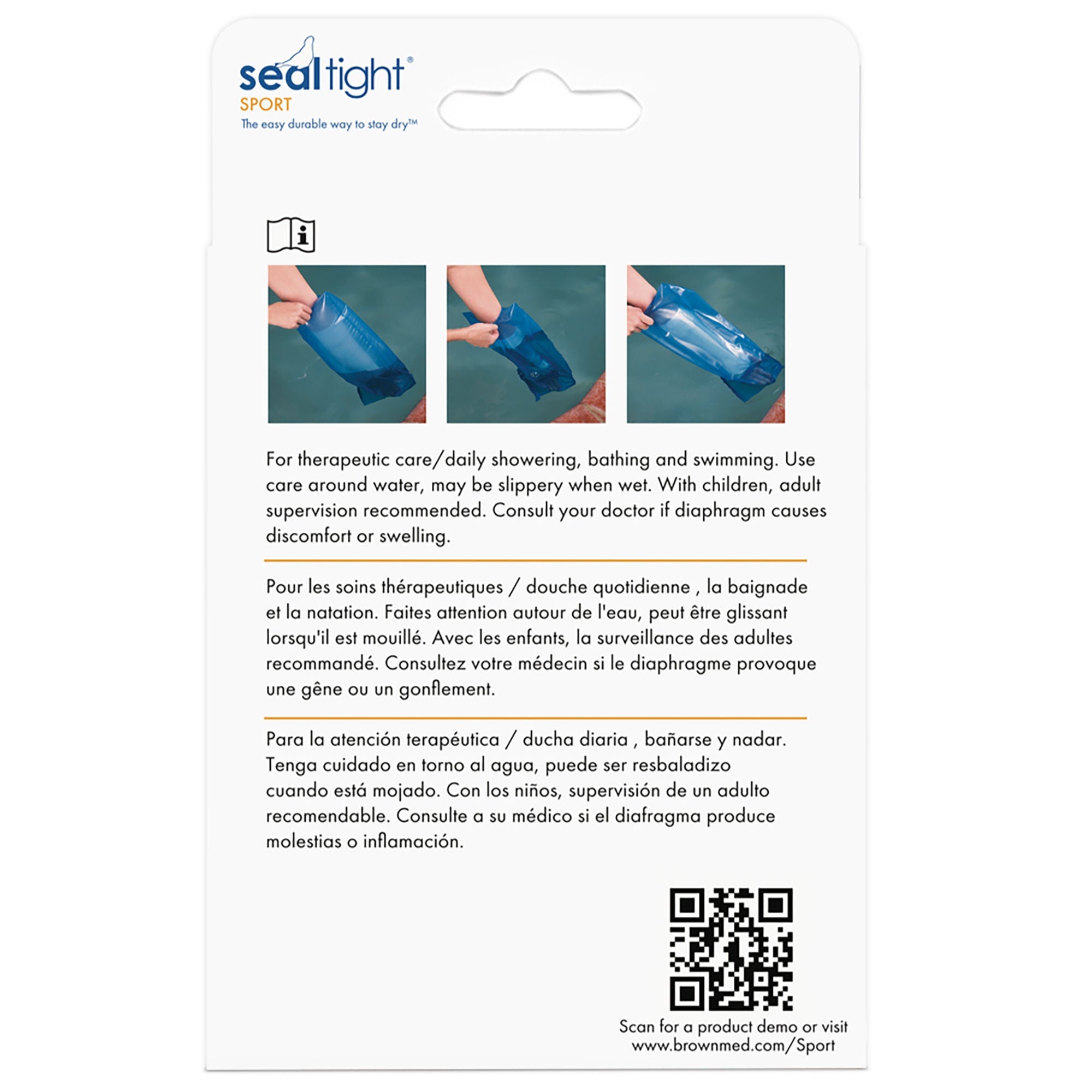 Brownmed - 20323 Leg Cast Cover SEAL-TIGHT® Sport Long Thermoplastic Elastomer 33 Inch Length