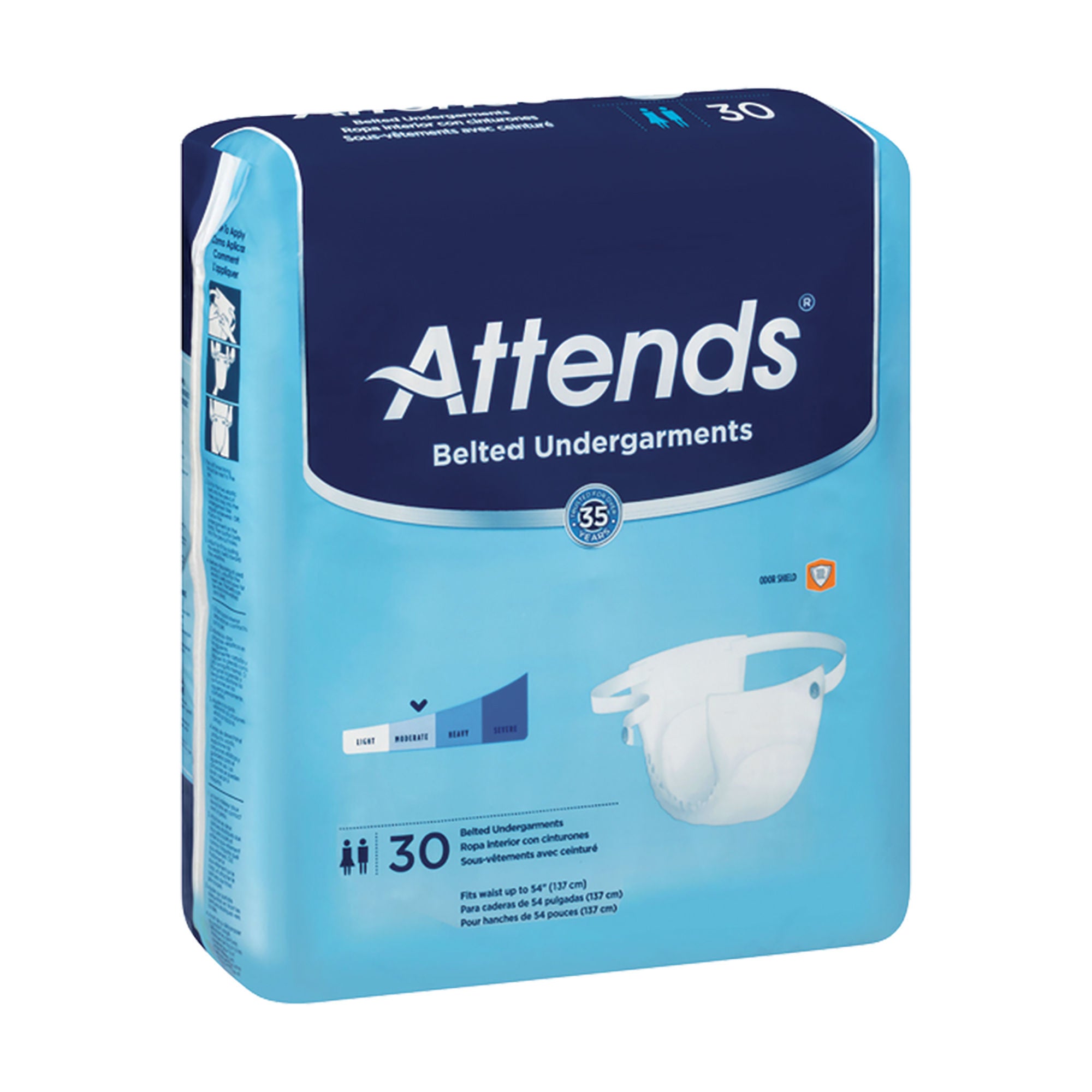 Attends Healthcare Products - BU0600 Incontinence Belted Undergarment Attends® Belted Adult Unisex Disposable Moderate Absorbency