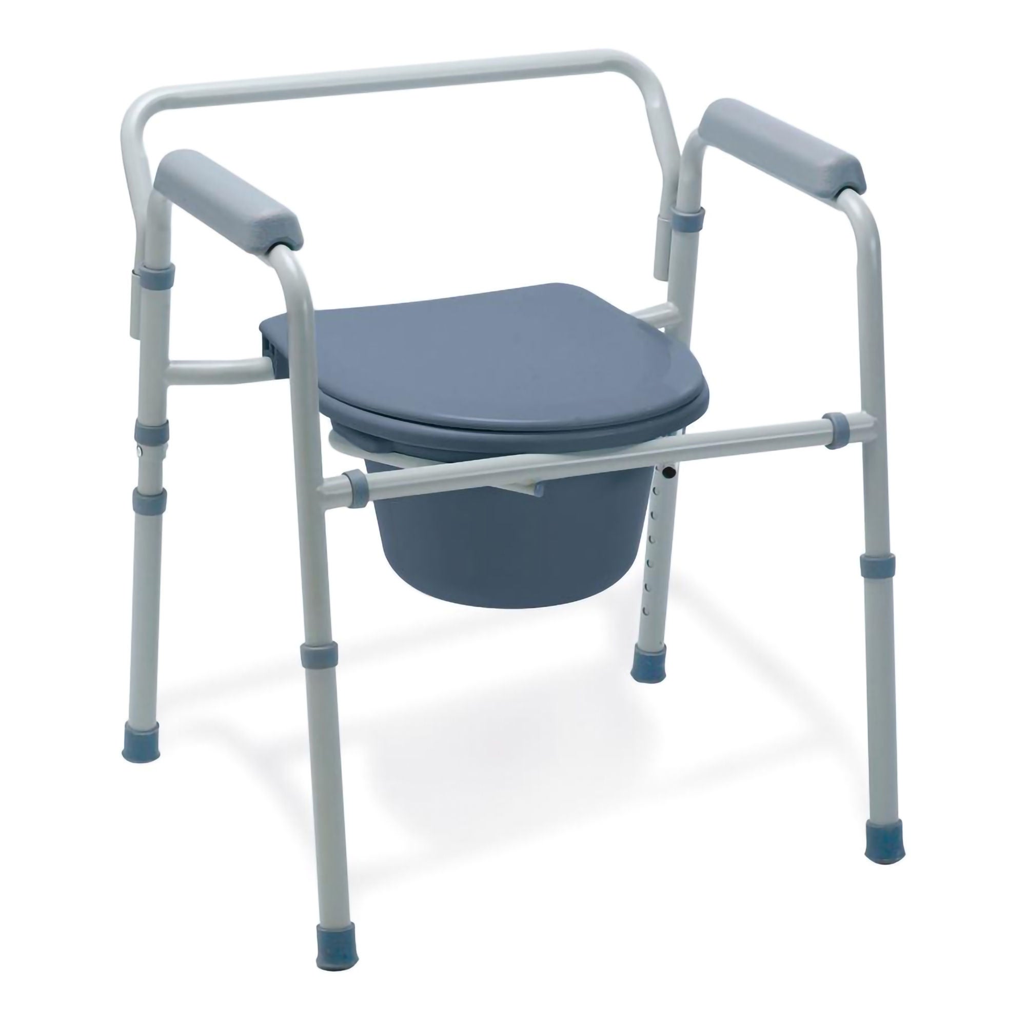 Medline - G30213-4 3-in-1 Commode Chair Guardian® Easy Care™ Fixed Arms Steel Frame Back Bar 19 Inch Seat Width 350 lbs. Weight Capacity