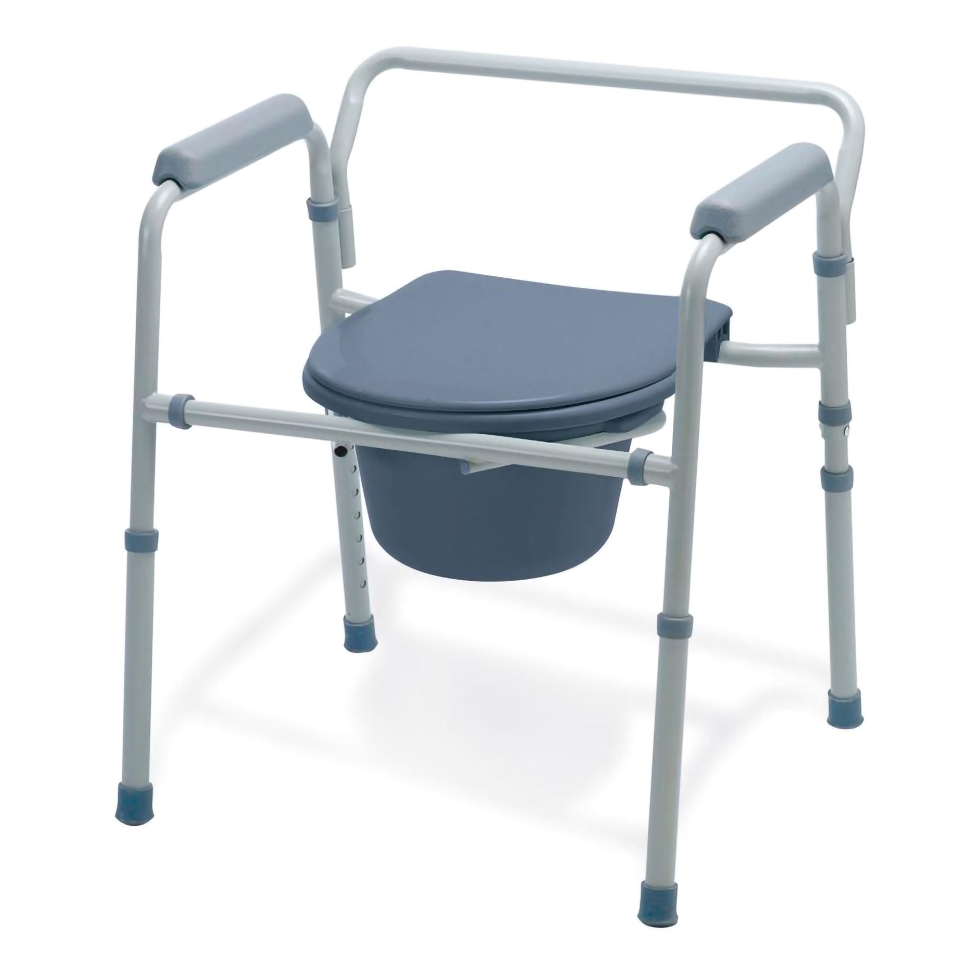 Medline - G30213-4 3-in-1 Commode Chair Guardian® Easy Care™ Fixed Arms Steel Frame Back Bar 19 Inch Seat Width 350 lbs. Weight Capacity