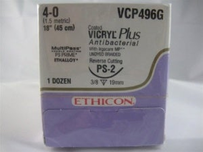J & J Healthcare Systems - VCP496ZG Coated Vicryl™ Plus Suture with Needle