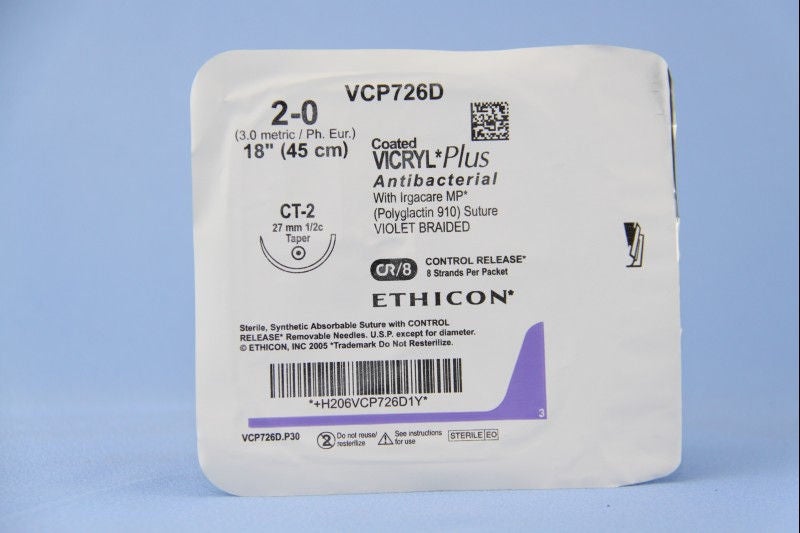 J & J Healthcare Systems - VCP726D Coated Vicryl™ Plus Suture with Needle
