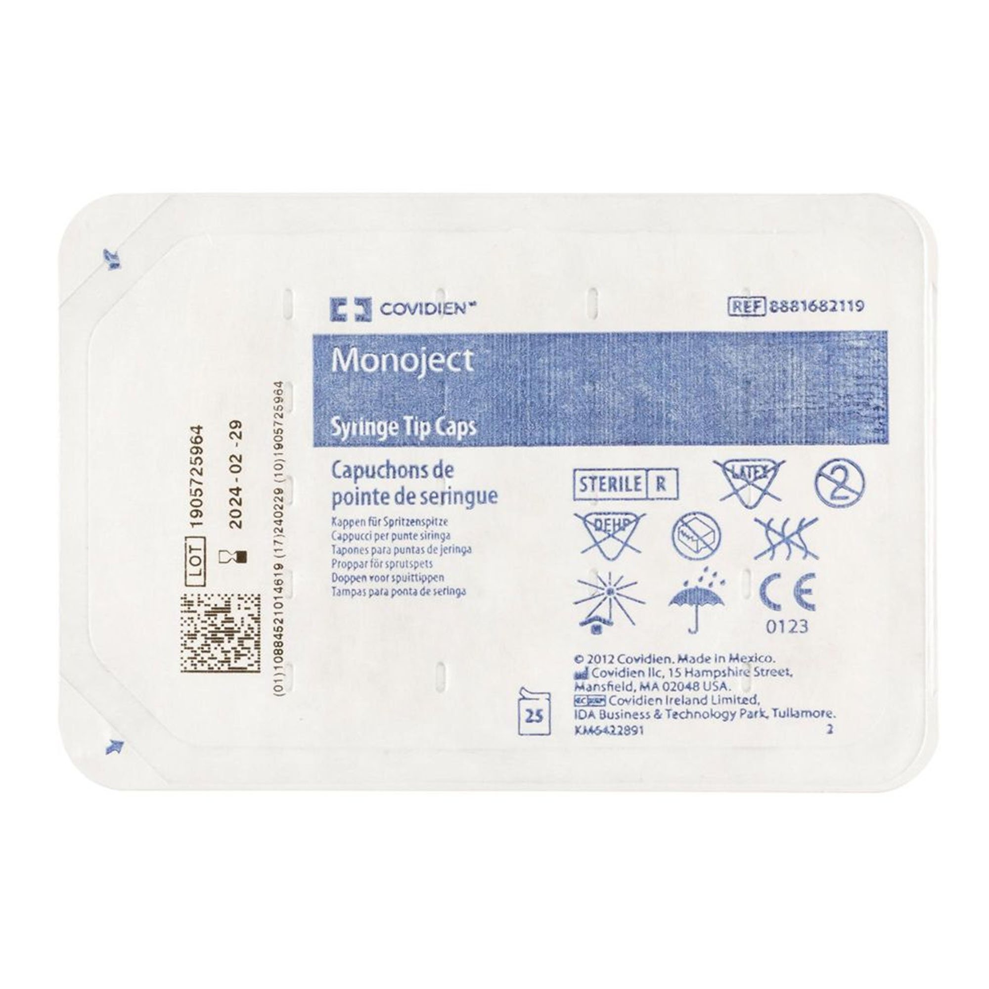 Cardinal 8881682119 - Monoject™ Syringe Tip Cap - 1000/Carton, 25/Tray