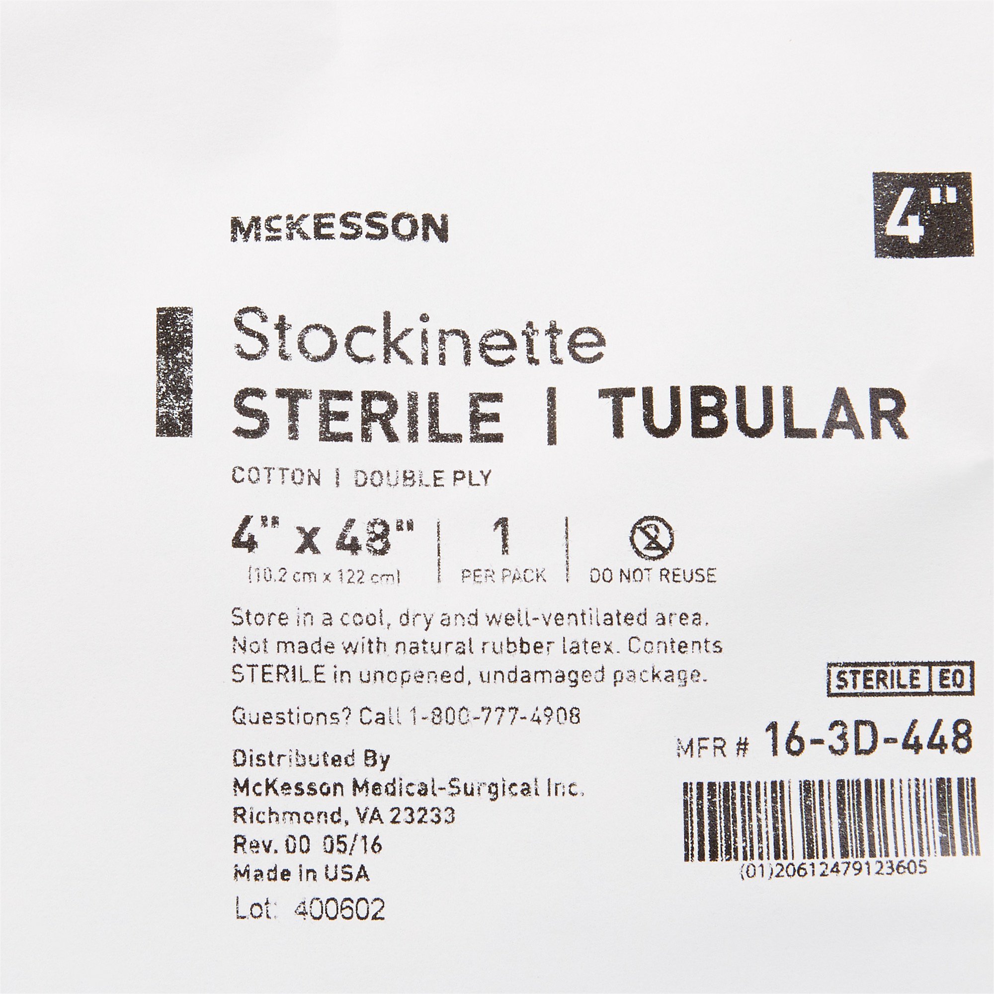 McKesson Brand 16-3D-448 - McKesson Beige Cotton Tubular Stockinette, 4 x 48 Inch - 1/Each, 20/Case
