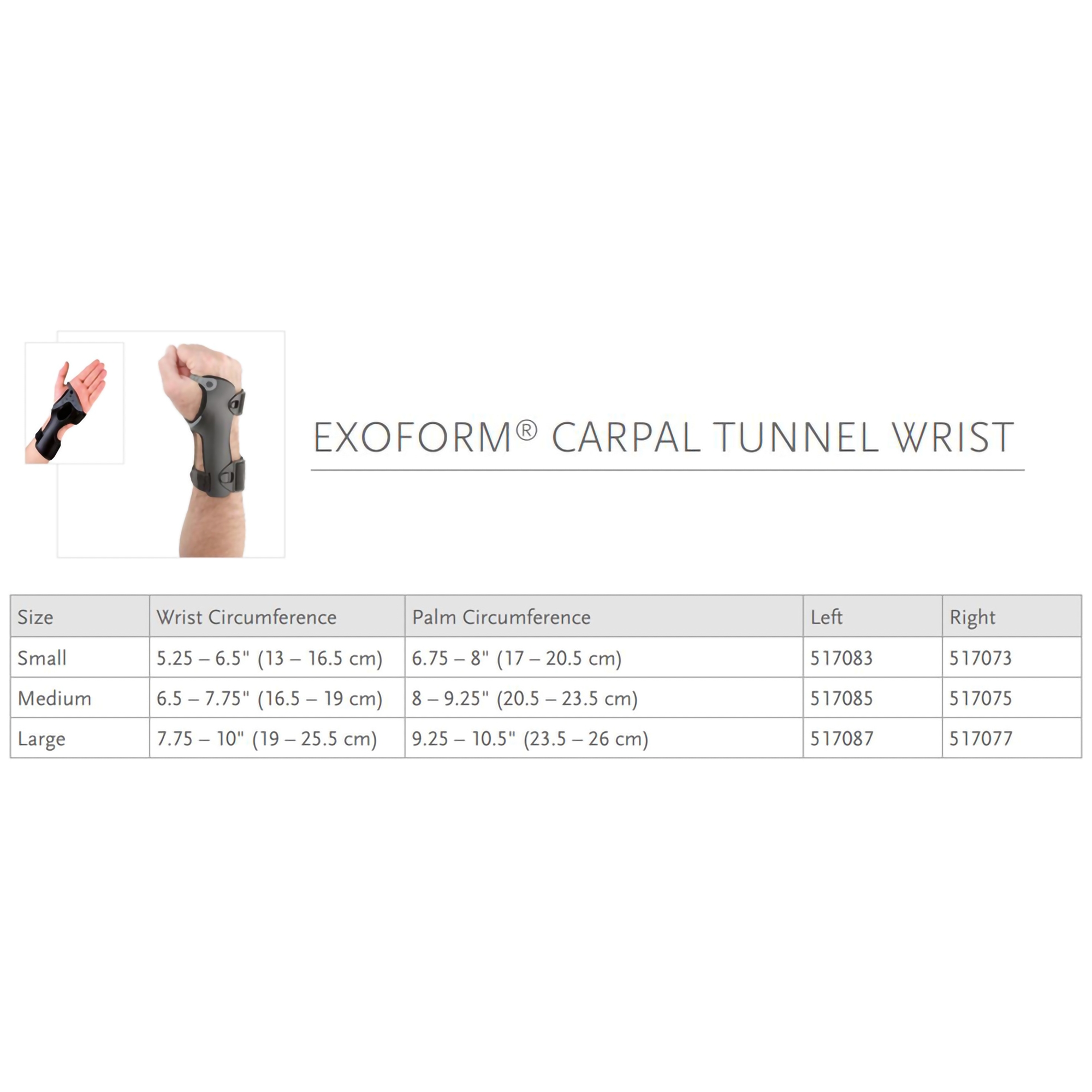 Ossur 517075 - Ossur Exoform® Right Carpal Tunnel Wrist Support, Medium - 1/Each