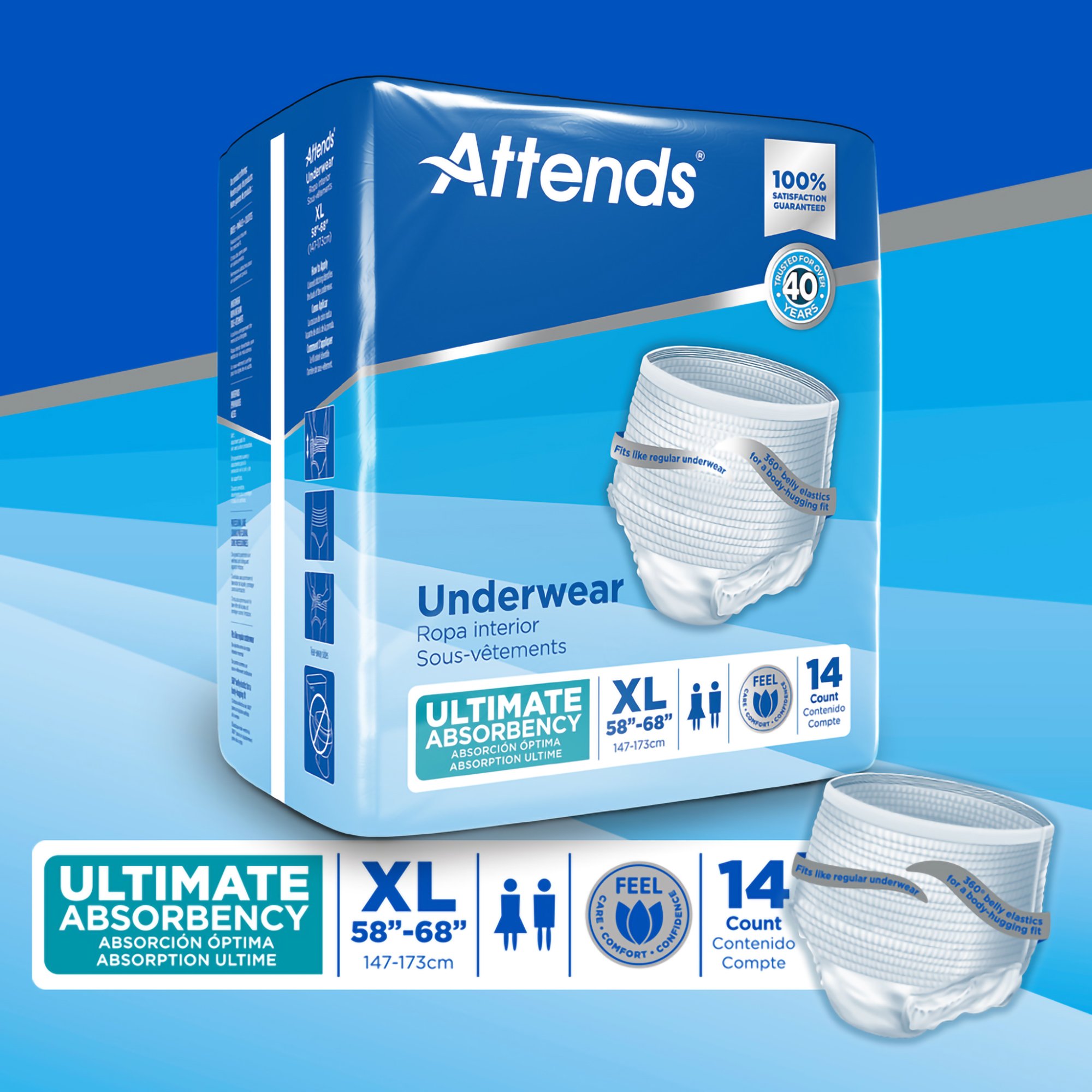 Attends Healthcare Products APP0740 - Attends® Advanced Underwear, X-Large - 14/Bag, 56/Case
