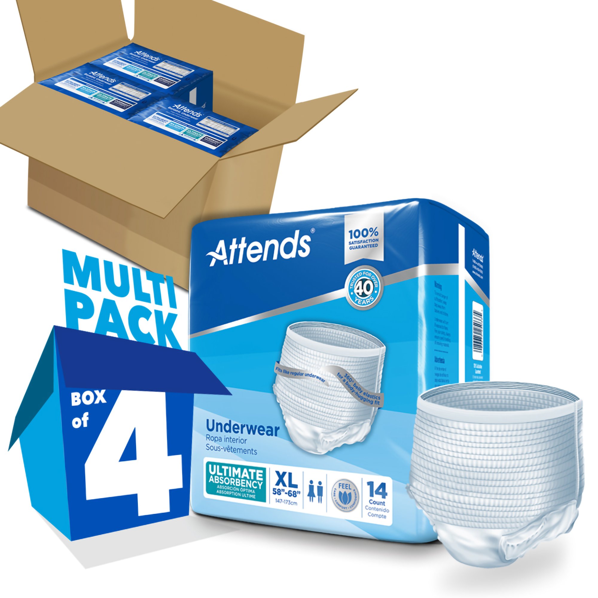 Attends Healthcare Products APP0740 - Attends® Advanced Underwear, X-Large - 14/Bag, 56/Case