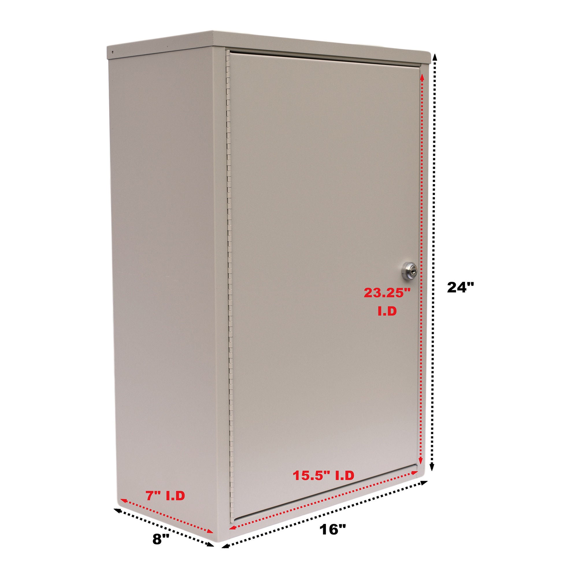 Omnimed - 182175 Narcotic Cabinet Beam® Wall Mount Steel Without Drawers 2 Shelves Double Key Lock
