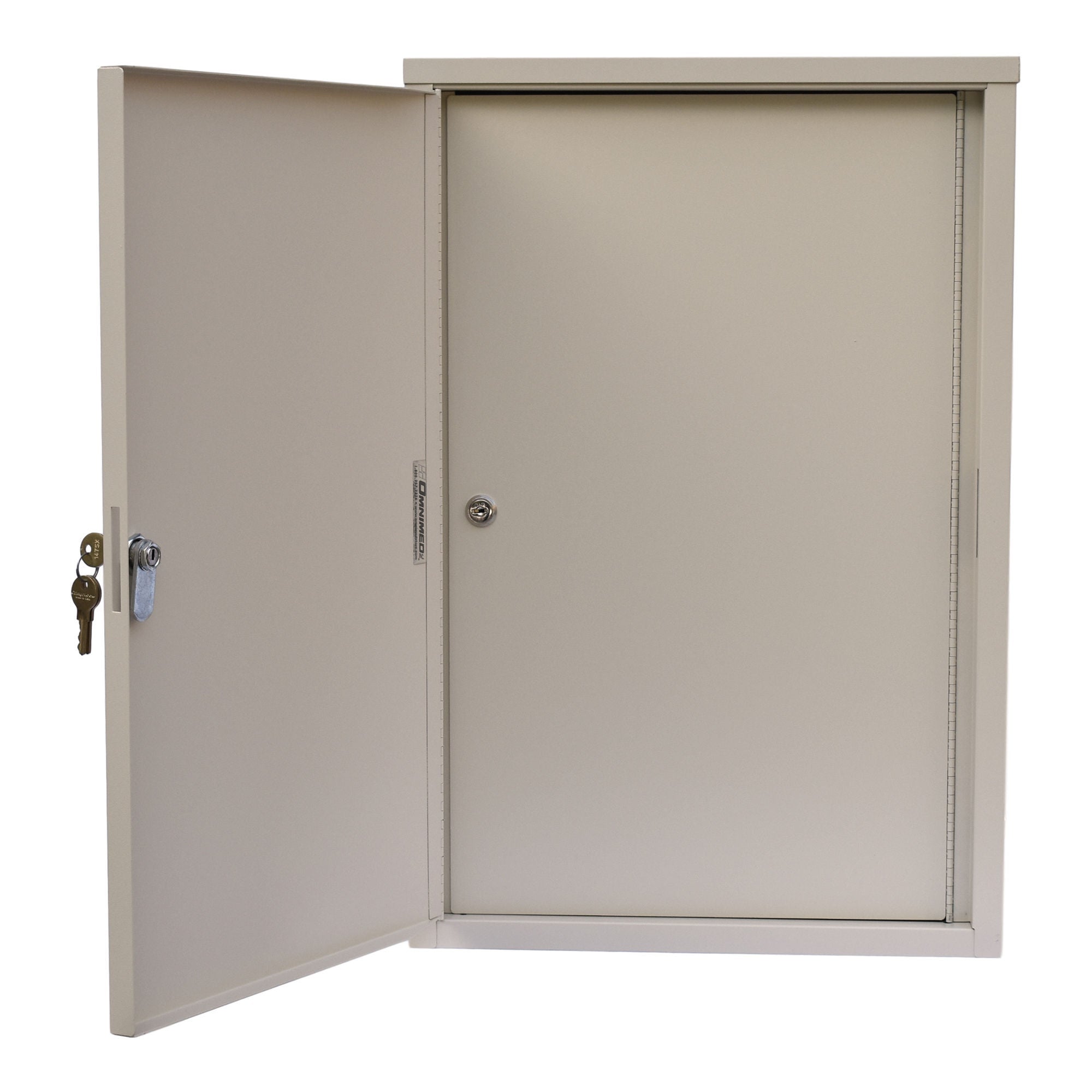 Omnimed - 182175 Narcotic Cabinet Beam® Wall Mount Steel Without Drawers 2 Shelves Double Key Lock