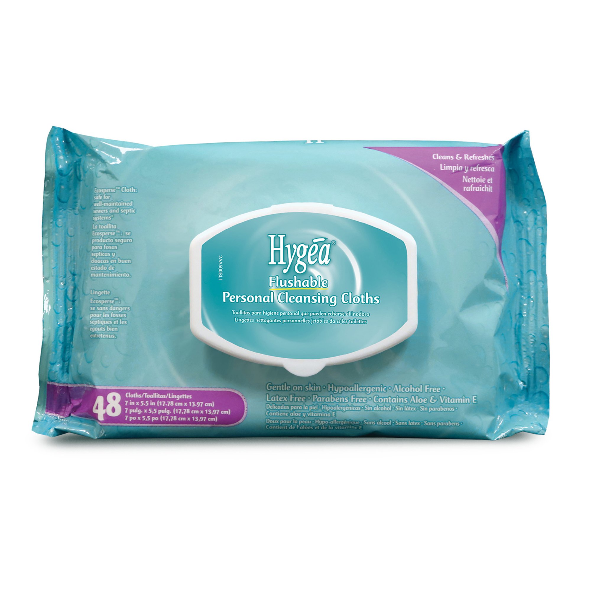 Professional Disposables - A500F48 Hygea® Floral Scent Personal Cleansing Cloths