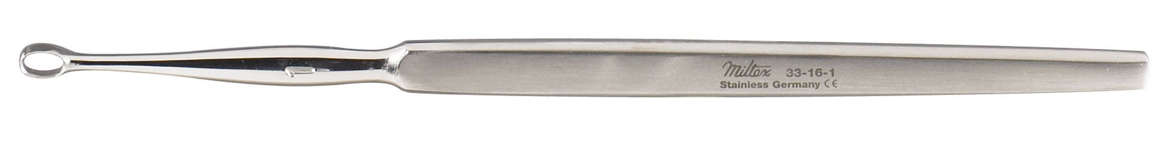 Integra Lifesciences - 33-16-2 Dermal Curette Miltex® Piffard 5-1/2 Inch Length Flat Handle Size 2 Tip Straight Fenestrated Oval Tip