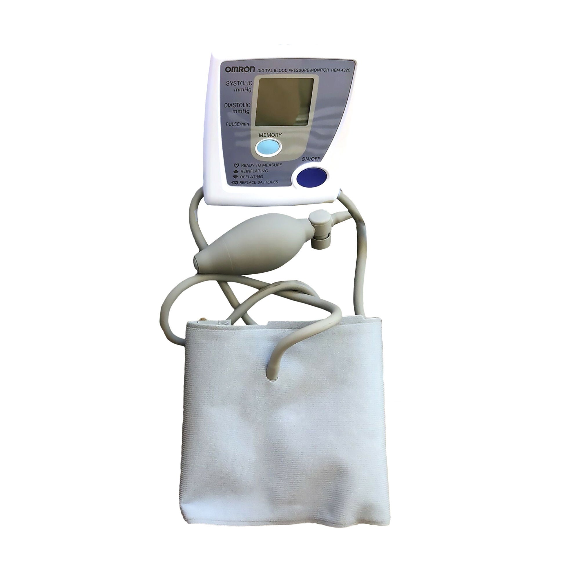 Omron Healthcare - HEM-432CN2 Home Automatic Digital Blood Pressure Monitor Omron® Large Cuff Arm Cloth Fabric Cuff 23 - 40 cm Pocket Aneroid