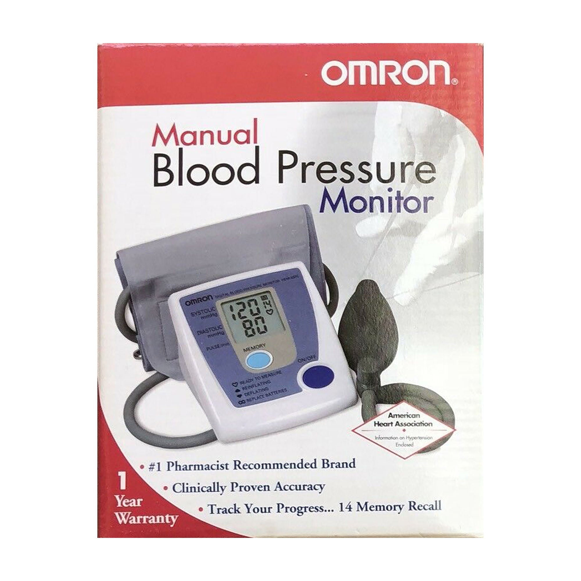 Omron Healthcare - HEM-432CN2 Home Automatic Digital Blood Pressure Monitor Omron® Large Cuff Arm Cloth Fabric Cuff 23 - 40 cm Pocket Aneroid