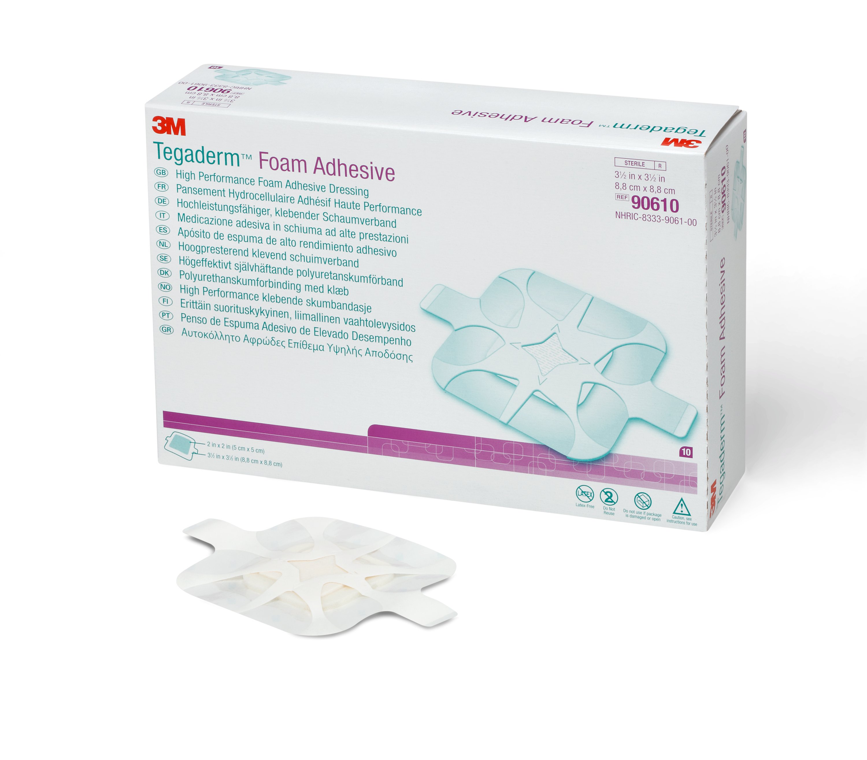 Solventum Corporation - 90610 3M™ Tegaderm™ High Performance Adhesive with Border Foam Dressing