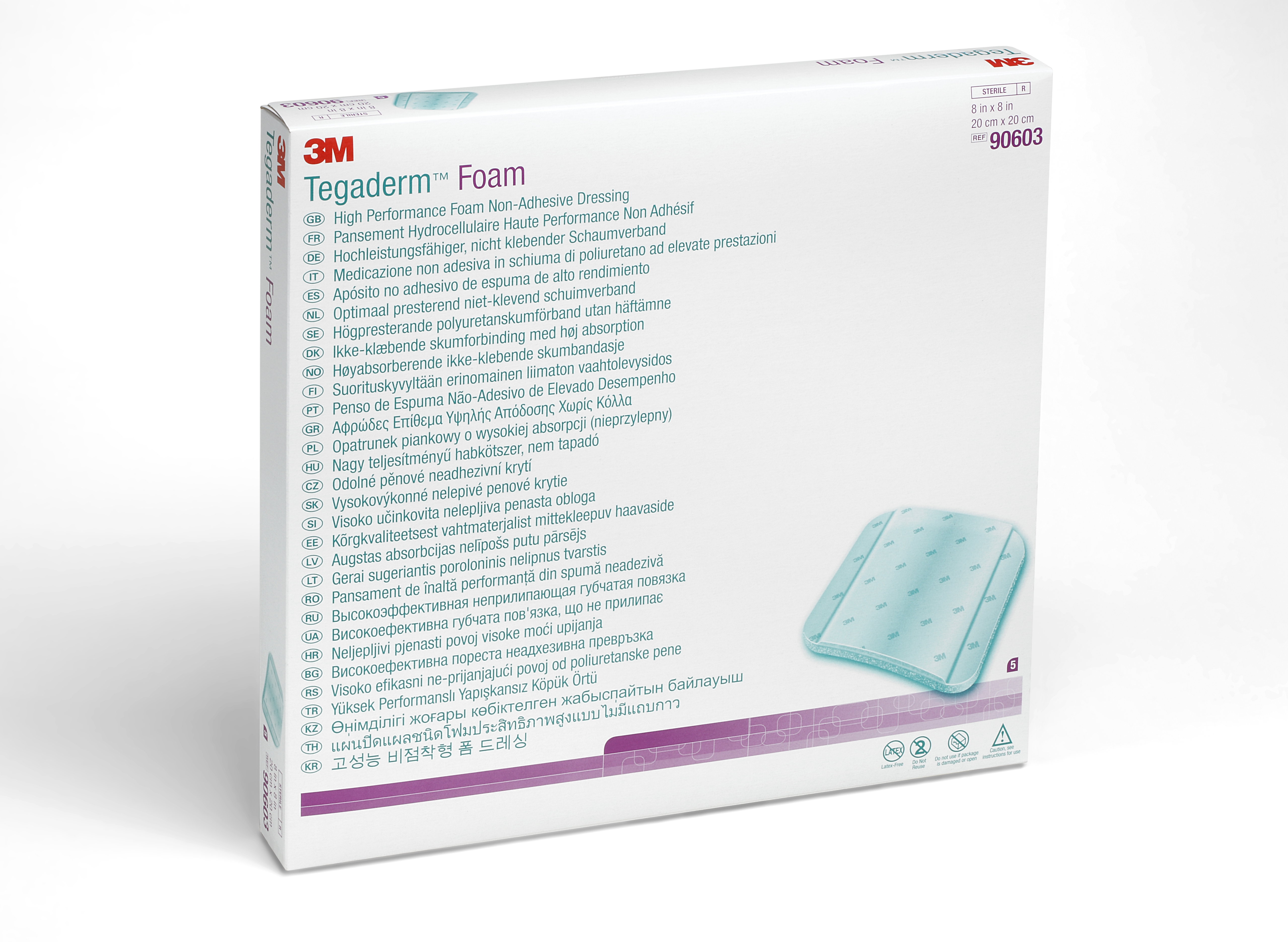 Solventum Corporation - 90603 3M™ Tegaderm™ High Performance Nonadhesive w/o Border Foam Dressing