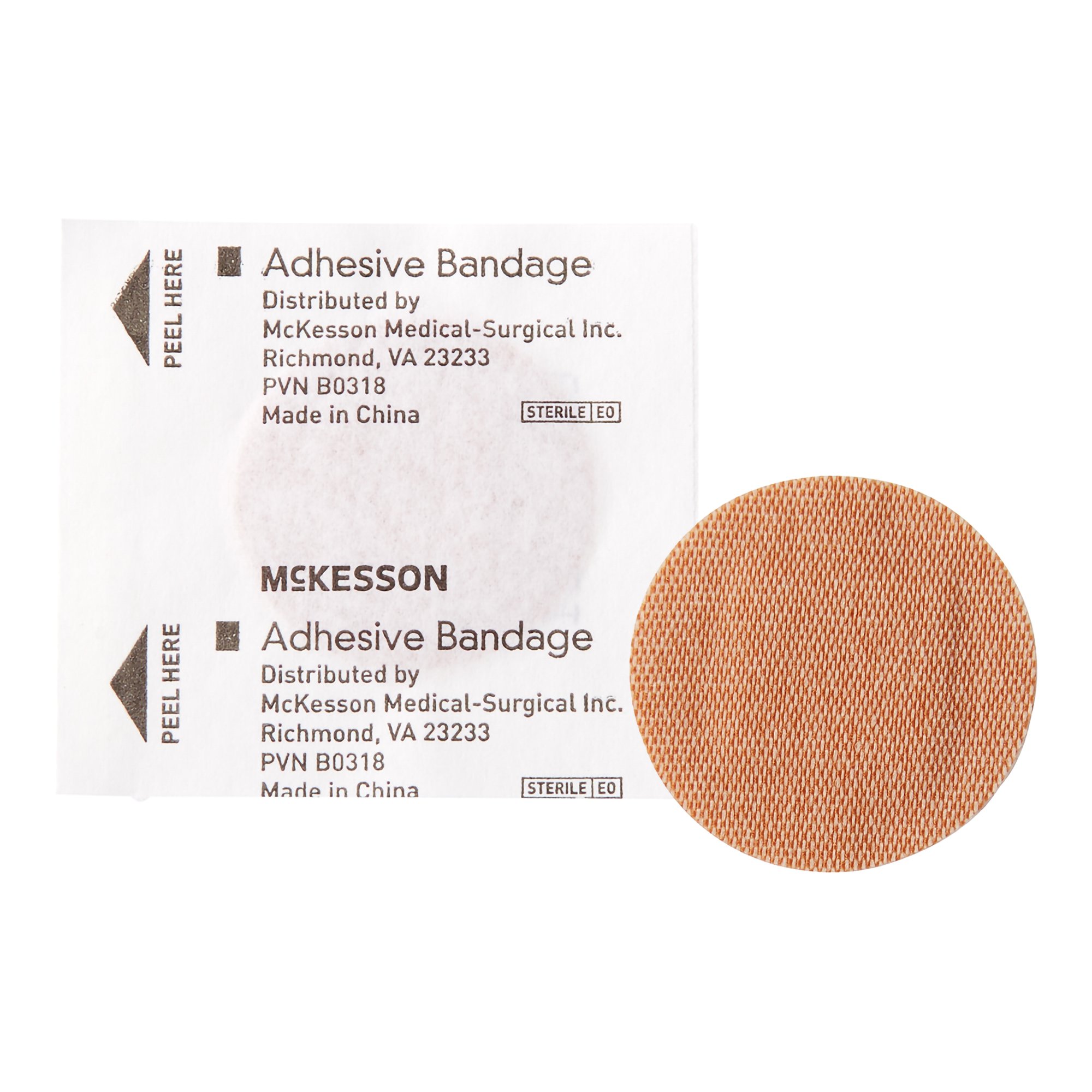 McKesson Brand - 16-4812 McKesson Round Tan Adhesive Spot Bandage