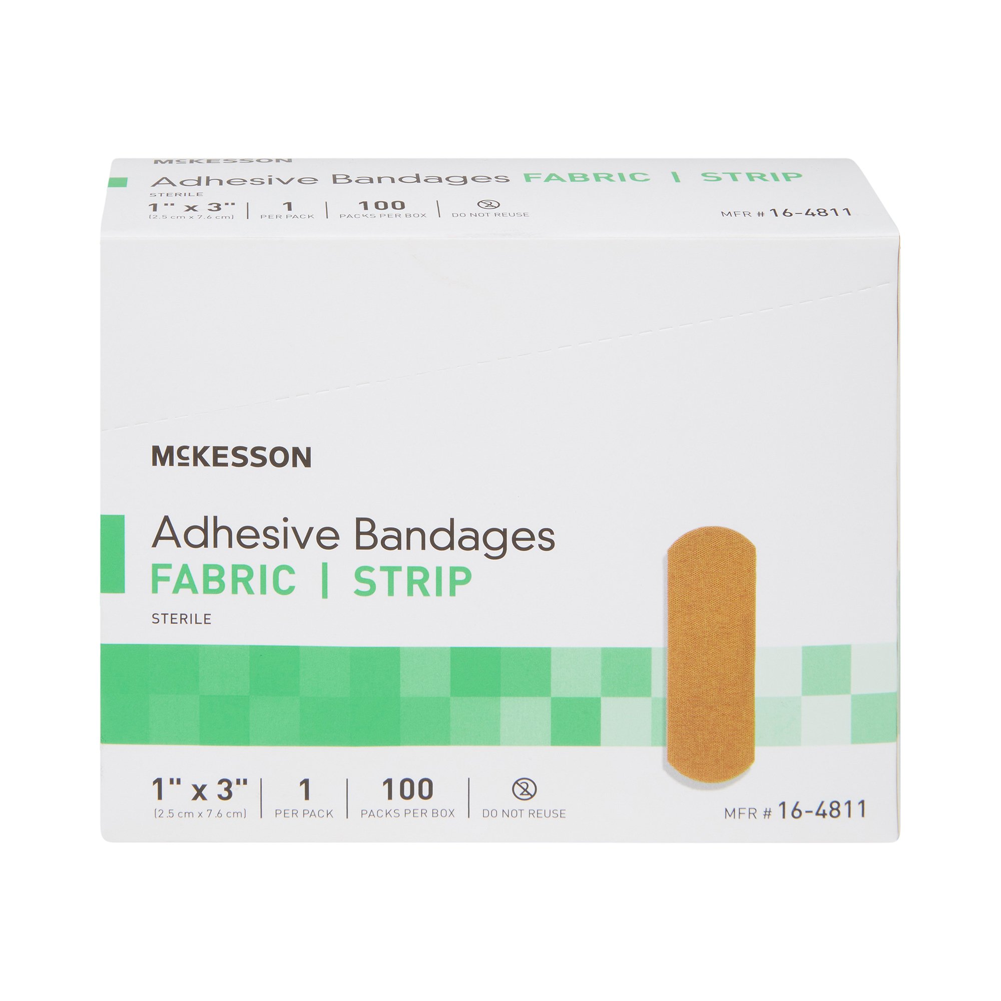 McKesson Brand 16-4811 - McKesson Tan Adhesive Strip, 1 x 3 Inch - 100/Box, 2400/Case