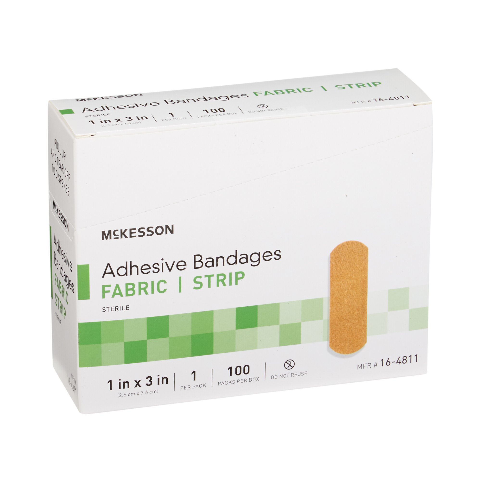 McKesson Brand 16-4811 - McKesson Tan Adhesive Strip, 1 x 3 Inch - 100/Box, 2400/Case