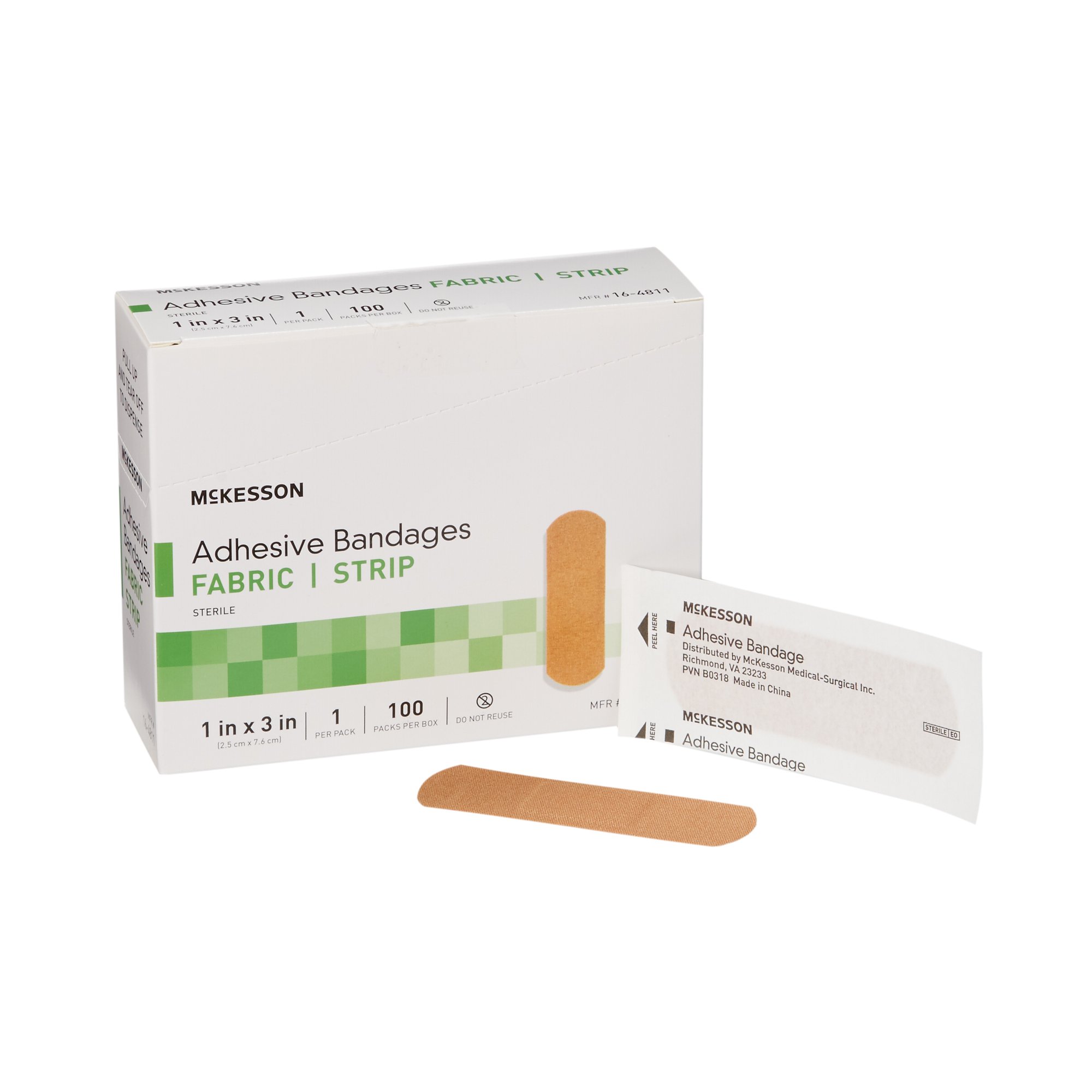 McKesson Brand 16-4811 - McKesson Tan Adhesive Strip, 1 x 3 Inch - 100/Box, 2400/Case