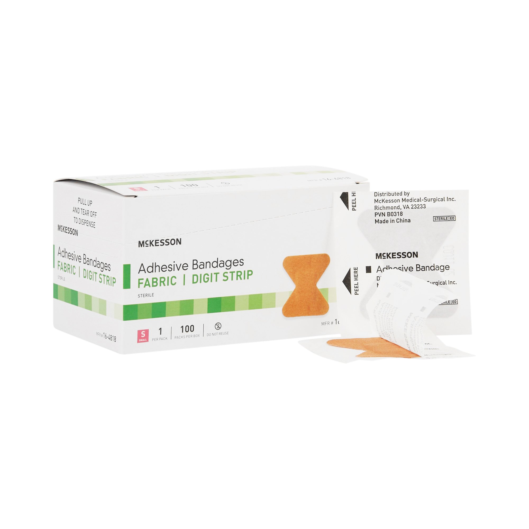 McKesson Brand - 16-4818 McKesson Fingertip Tan Adhesive Strip